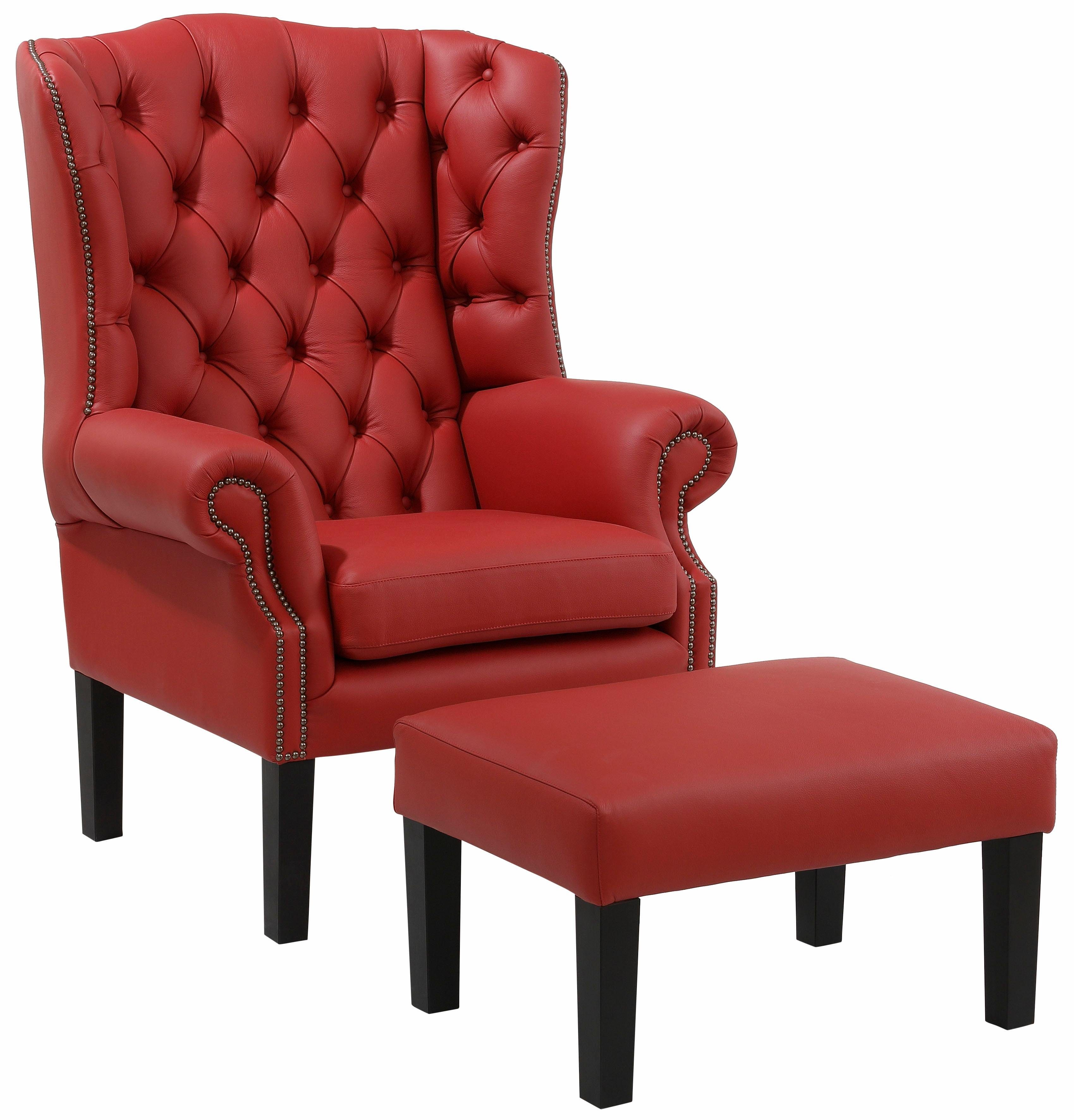Home affaire Fauteuil Bedford oorschelp fauteuil Chesterfield met luxueuze capitonnage en gebogen armleuningen