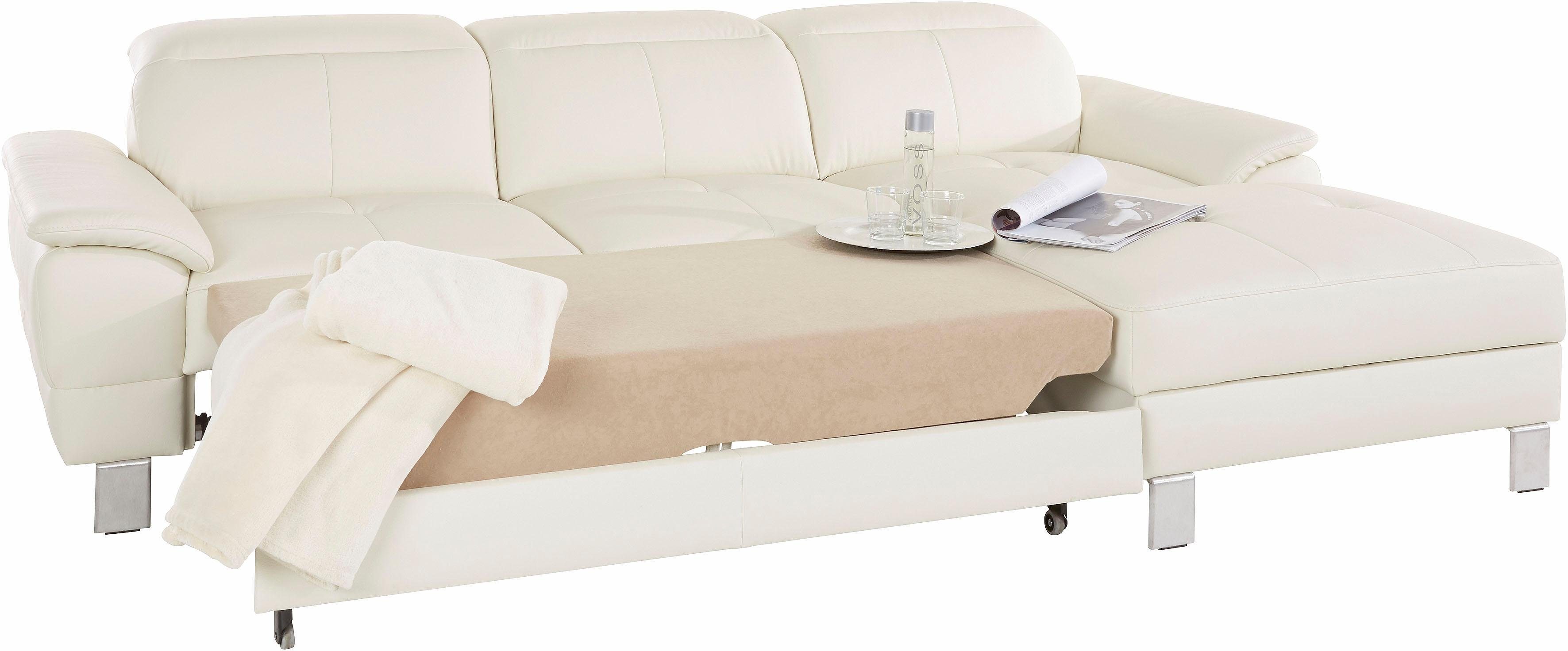 exxpo - sofa fashion Hoekbank Mantua 2, incl. hoofd- of rugverstelling, comfortabel, L-vorm optioneel met bedfunctie en bedlade, geweldige afwerkingsdetails