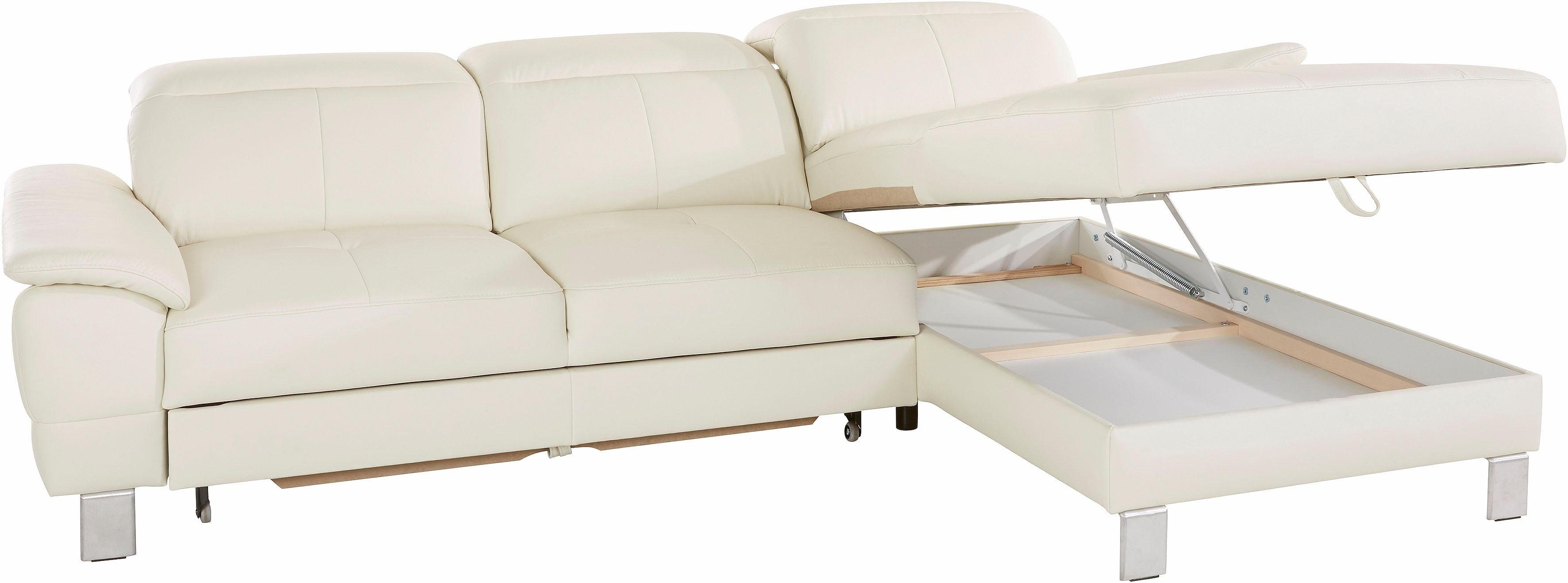 exxpo - sofa fashion Hoekbank Mantua 2, incl. hoofd- of rugverstelling, comfortabel, L-vorm optioneel met bedfunctie en bedlade, geweldige afwerkingsdetails