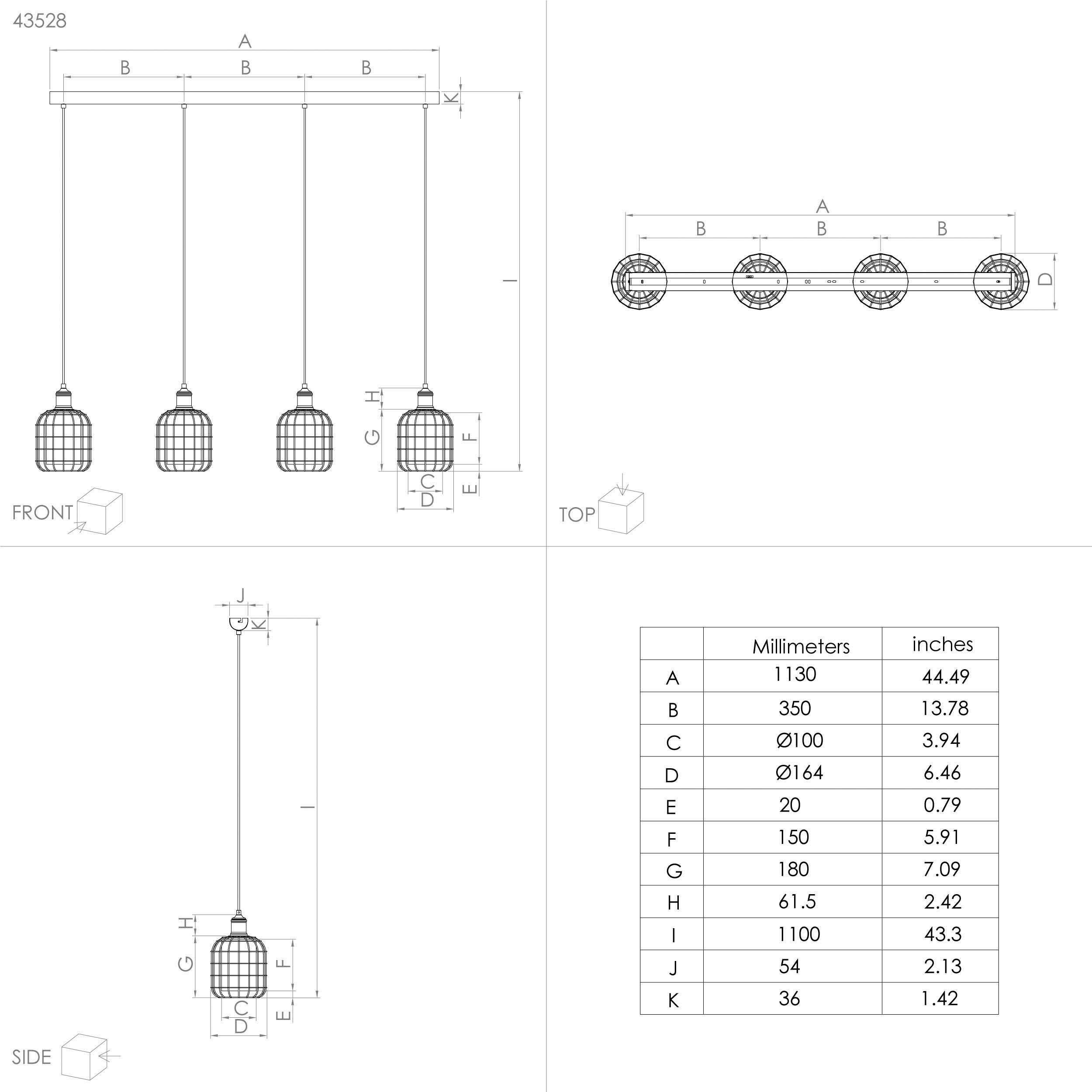 EGLO Hanglamp CHISLE Hanglamp in bruin en zwart van staal - excl. E27 - 40W (1 stuk)