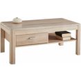 pro line salontafel van hout, frame met lade, plank, rechthoekig bruin
