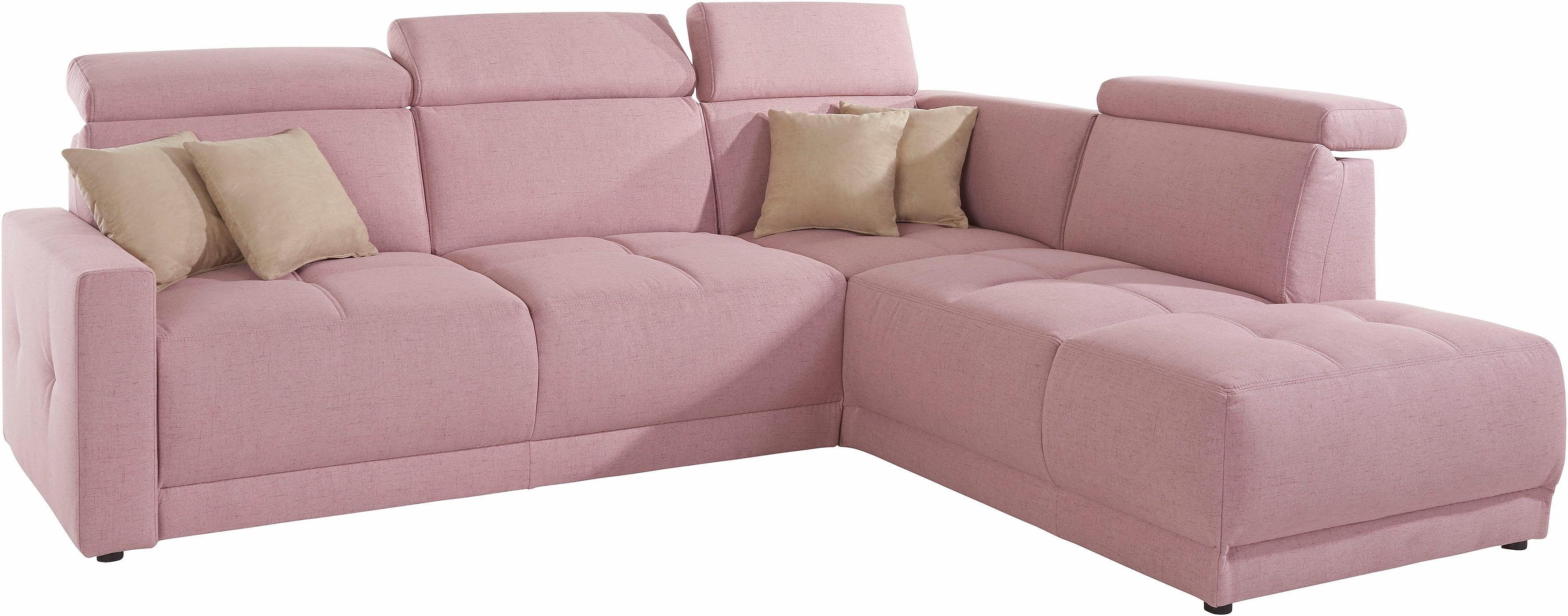 DOMO collection Hoekbank Ava, moderne zitstiksels met mooie dubbele naad, comfortabel, L-vorm