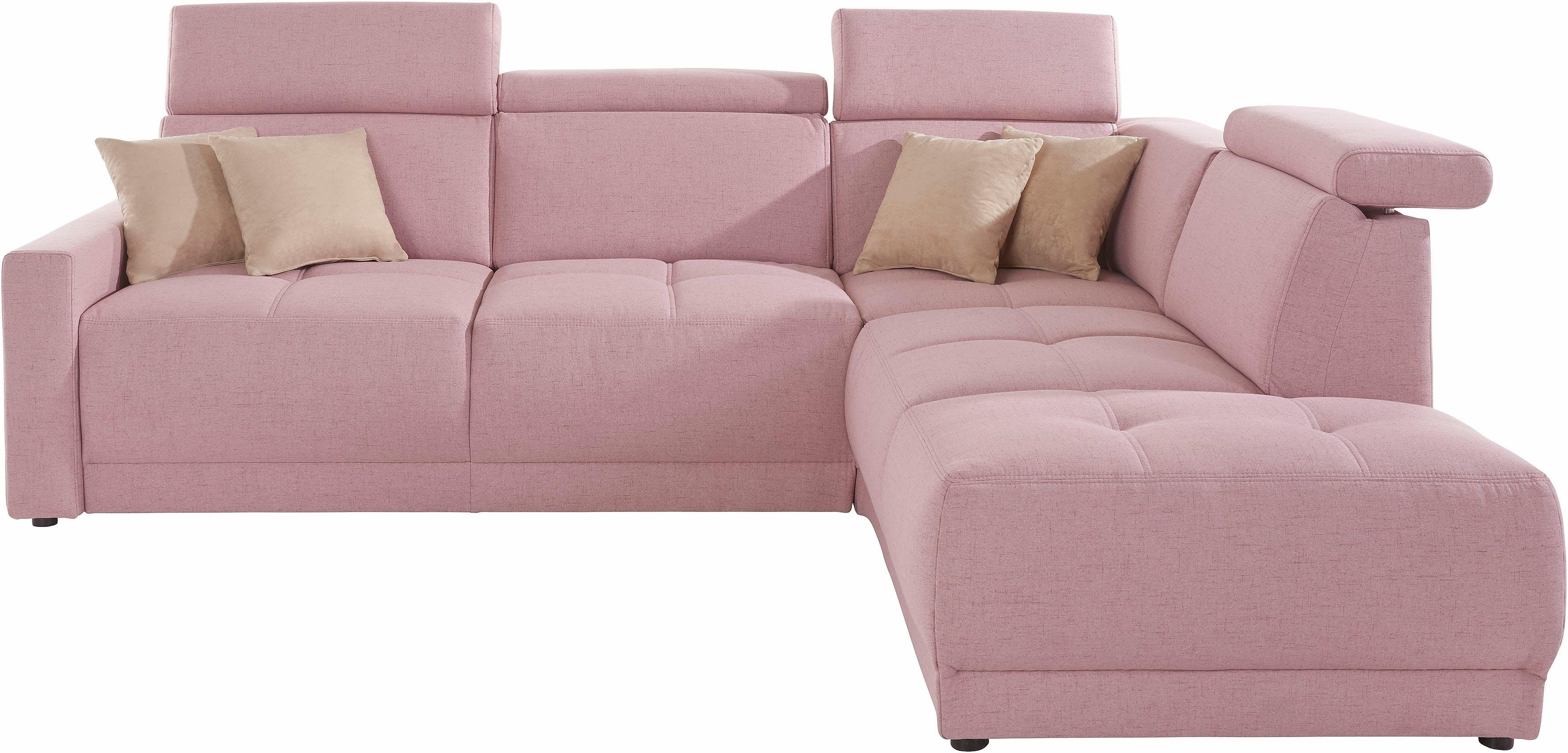 DOMO collection Hoekbank Ava, moderne zitstiksels met mooie dubbele naad, comfortabel, L-vorm