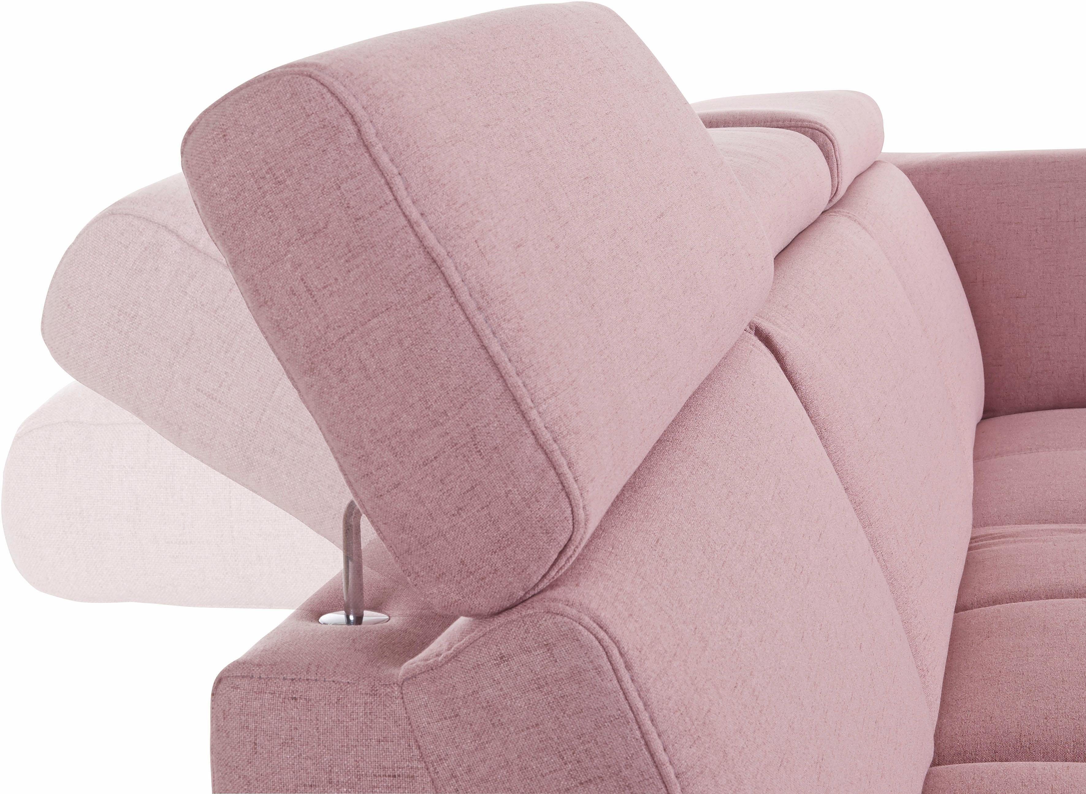 DOMO collection Hoekbank Ava, moderne zitstiksels met mooie dubbele naad, comfortabel, L-vorm