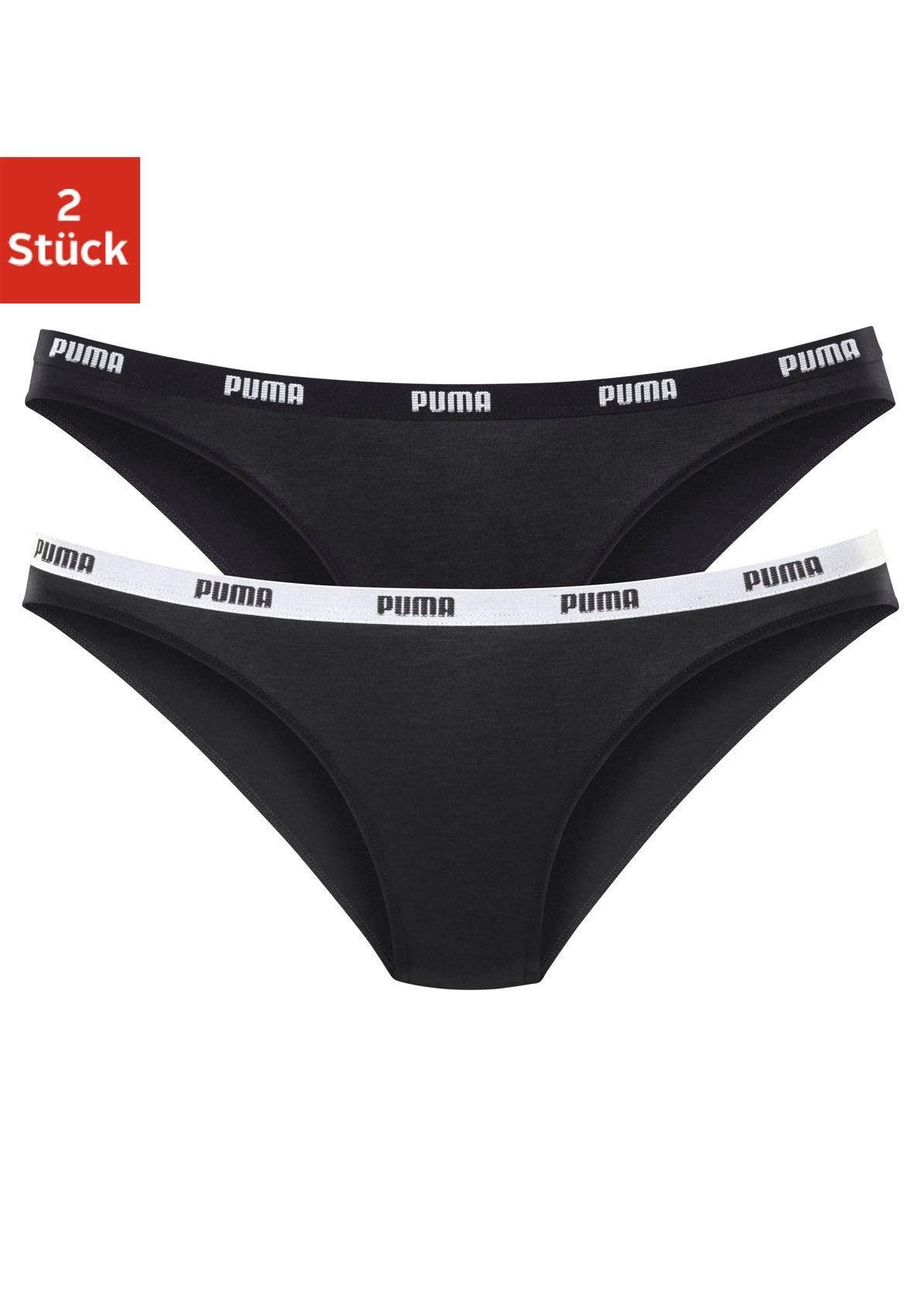 PUMA Bikinibroekje Iconic met smalle logo-weefband (2 stuks, Set van 2)