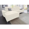 exxpo - sofa fashion hoekbank naar keuze met slaapfunctie en bedkist wit
