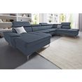 exxpo - sofa fashion zithoek naar keuze met slaapfunctie en bedkist grijs