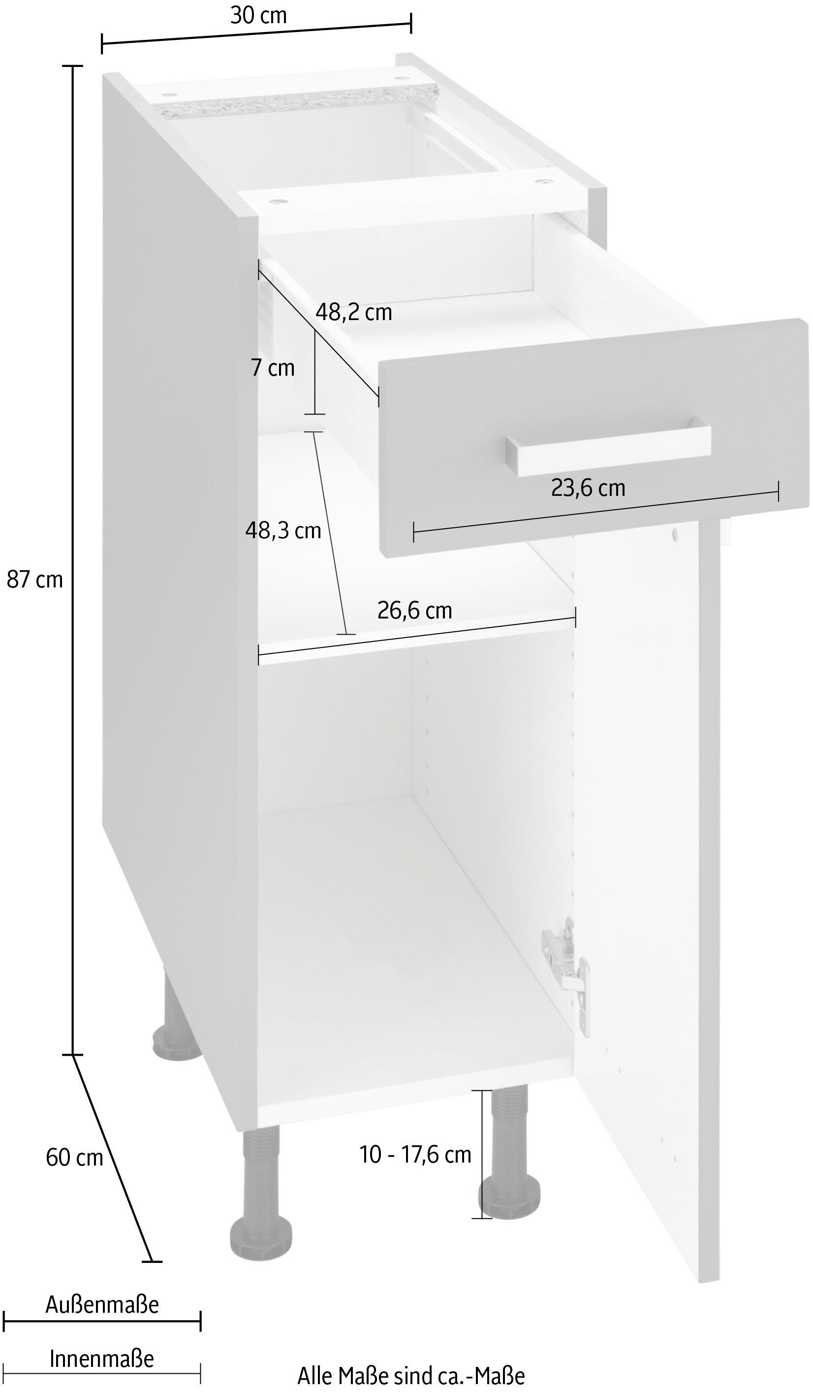 OPTIFIT Onderkast Parma Breedte 30 cm