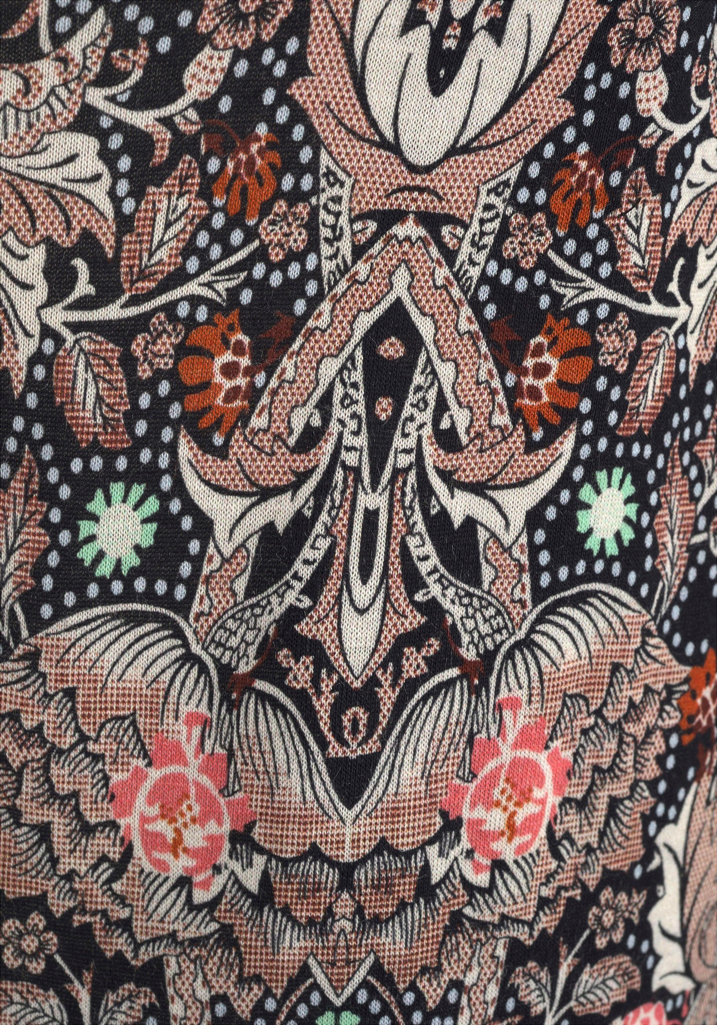 s.Oliver RED LABEL Beachwear Strandbroek met all-over print en zakken, stoffen broek, zomerbroek, elastisch