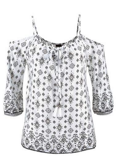 LASCANA strandshirt in schoudervrij model LASCANA strandshirt in schoudervrij model