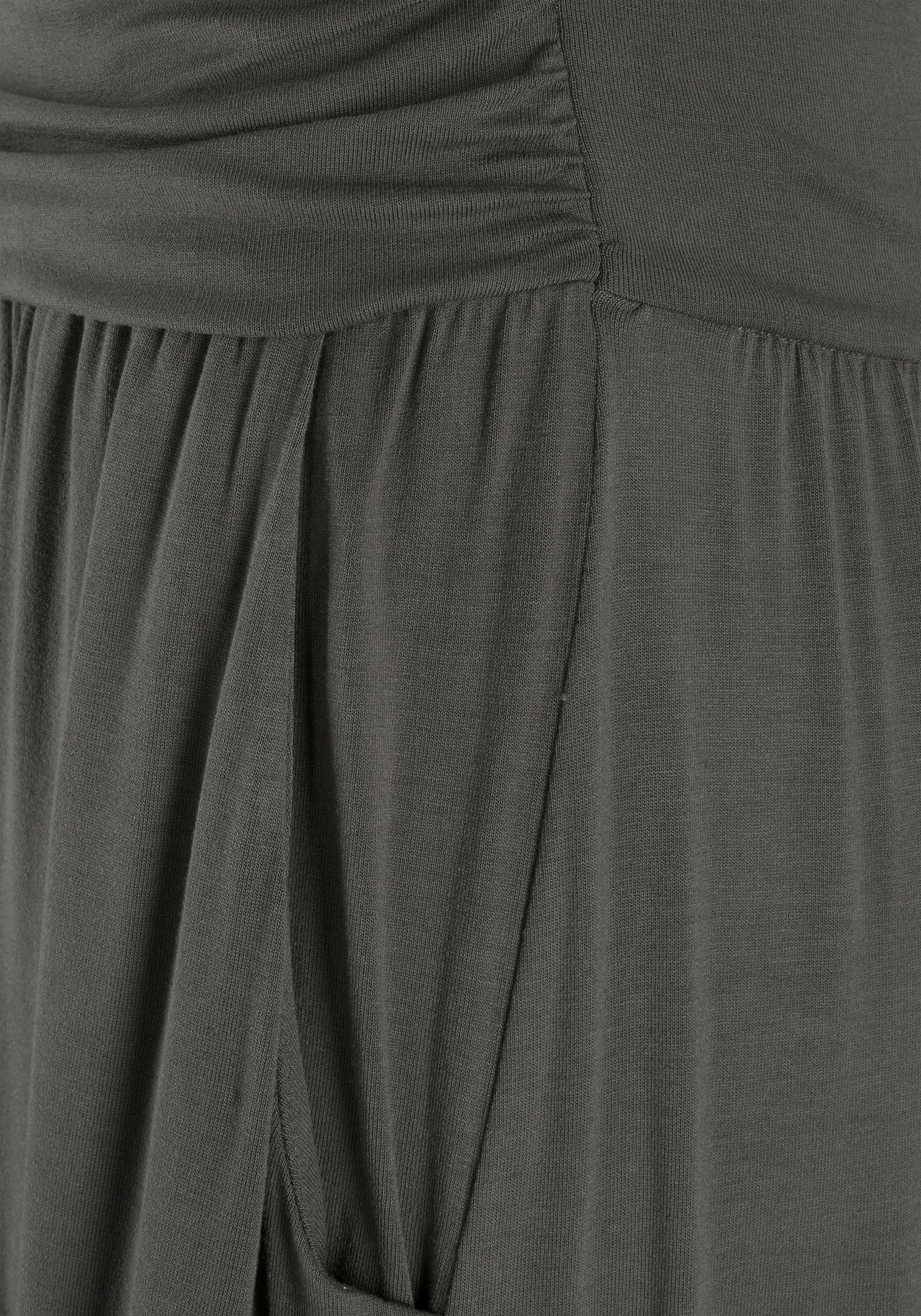 Lascana Maxi-jurk met smalle bovenkant en zakken, off-the-shoulder, zomerjurk, basic