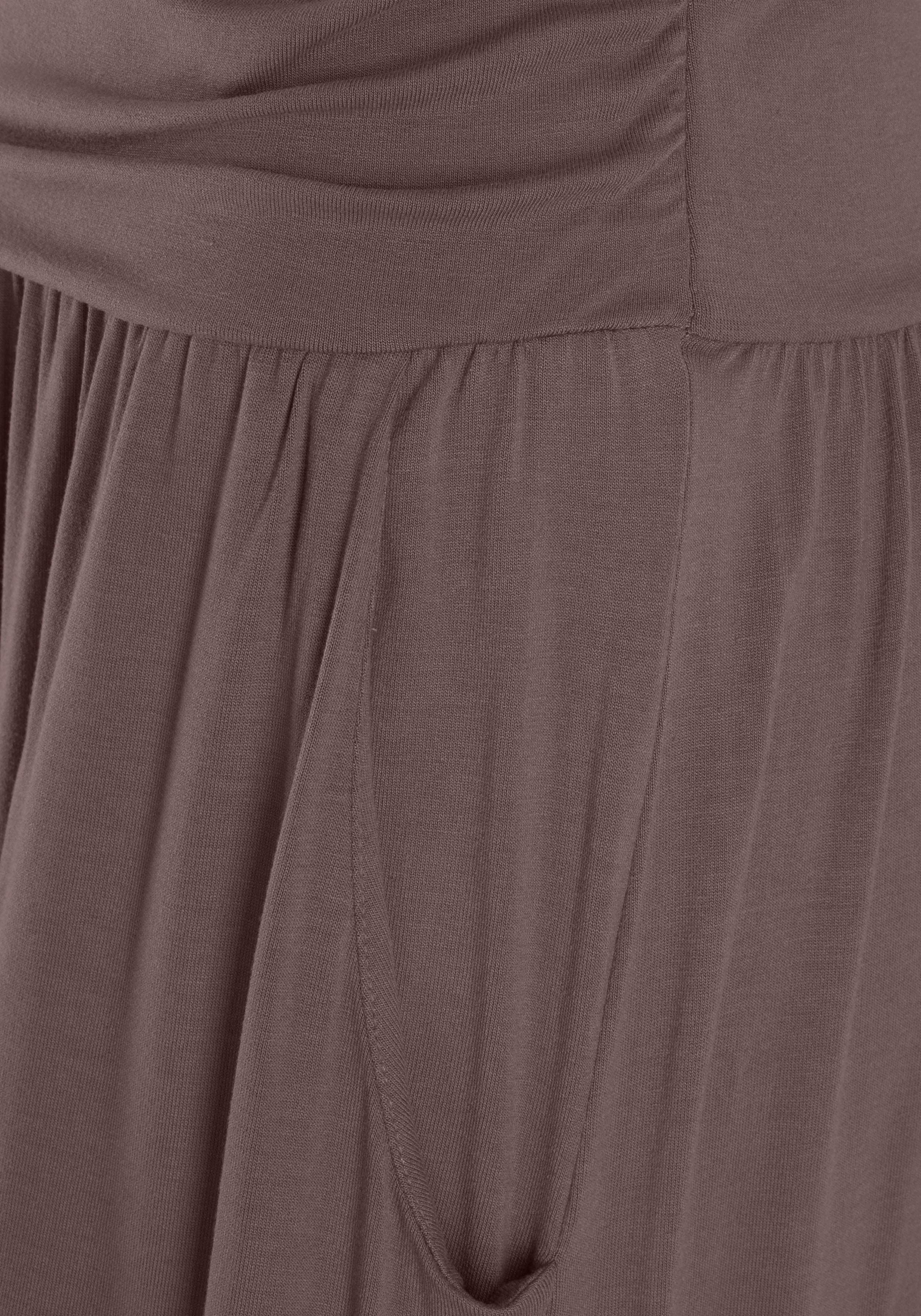Lascana Maxi-jurk met smalle bovenkant en zakken, off-the-shoulder, zomerjurk, basic