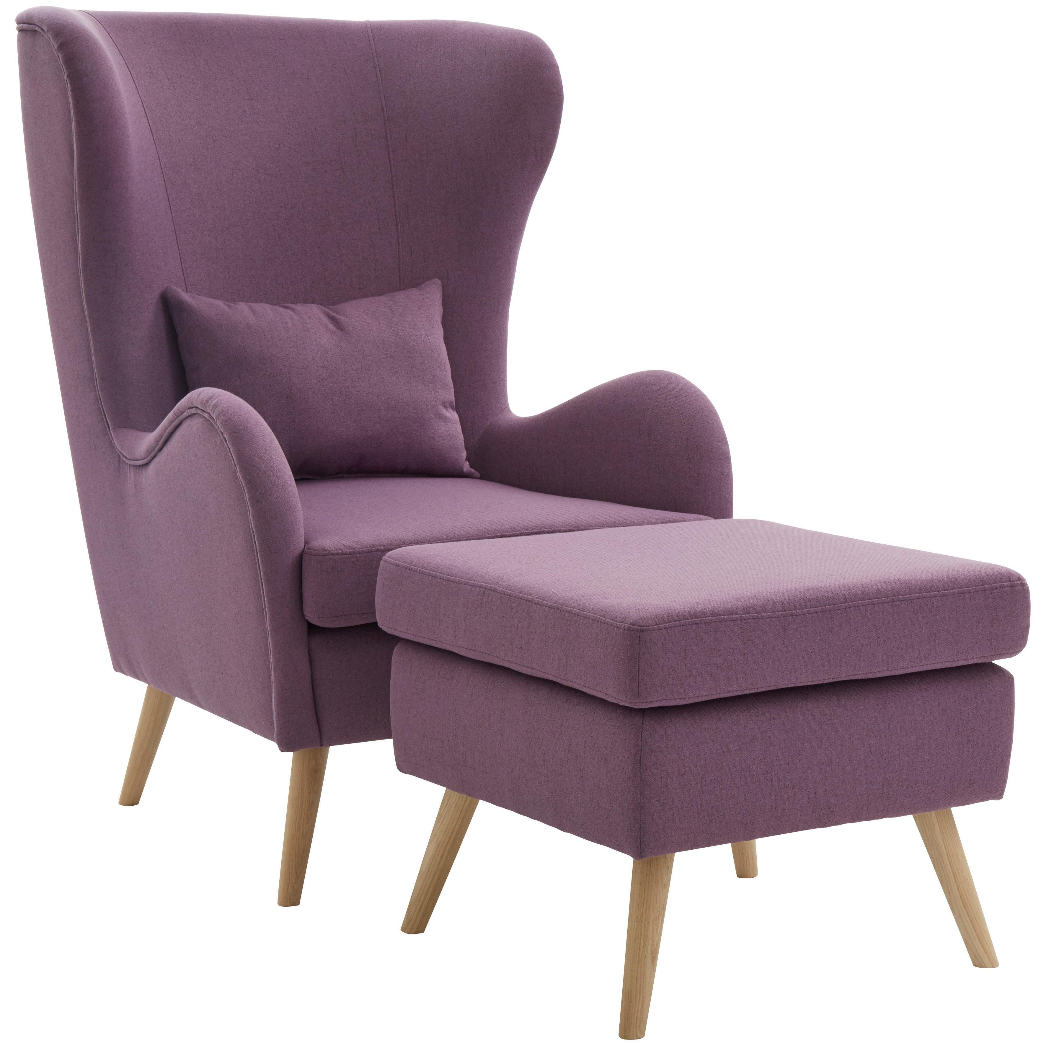 Guido Maria Kretschmer Home&Living Fauteuil Salla naar keuze met of zonder hocker, grote fauteuil: afm. bxdxh: 78x94x118 cm, overtrekstof ook in luxe-microvezel in imitatiebont-loo