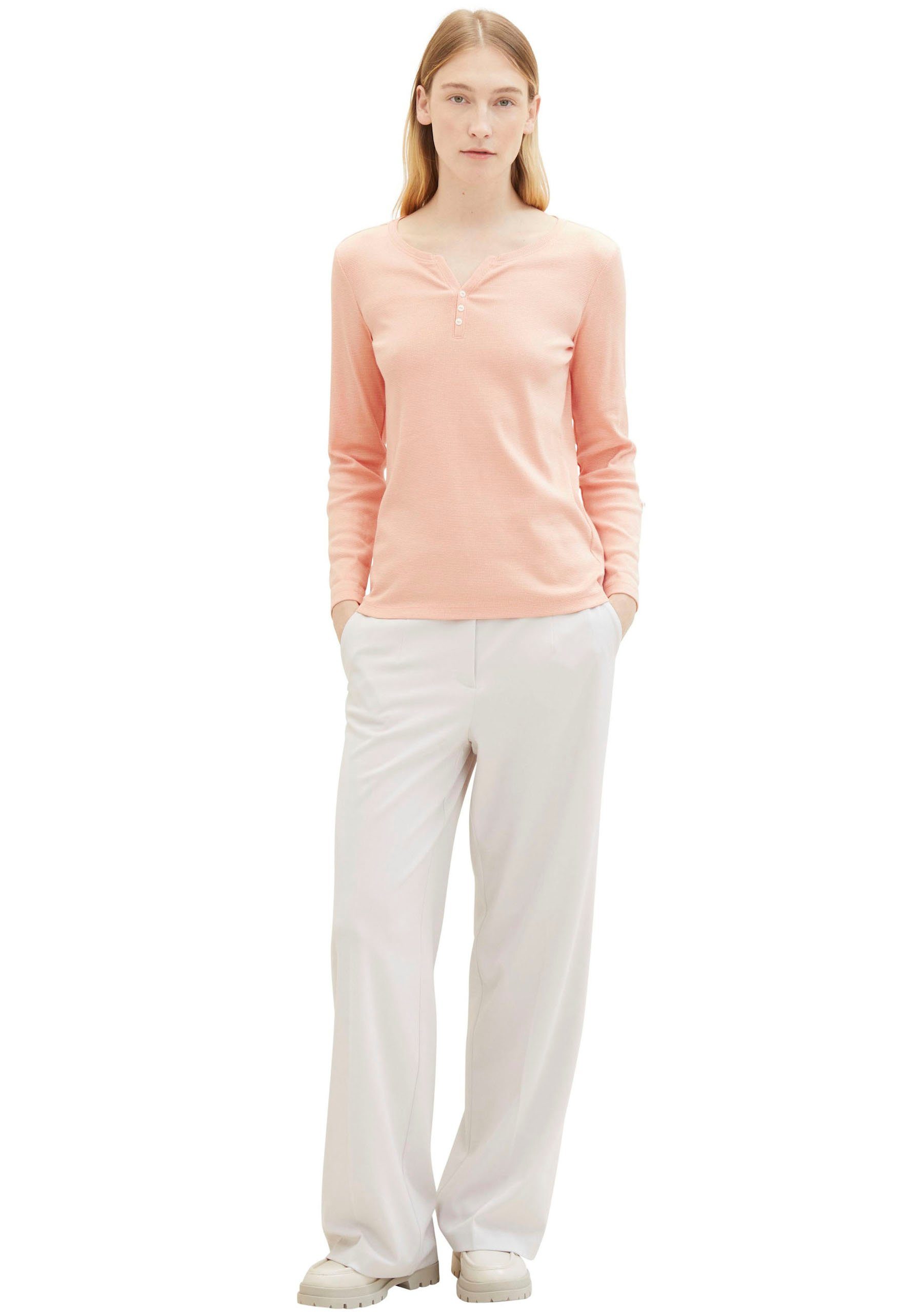 Tom Tailor Shirt met lange mouwen Tom Tailor Dames Henleyshirt