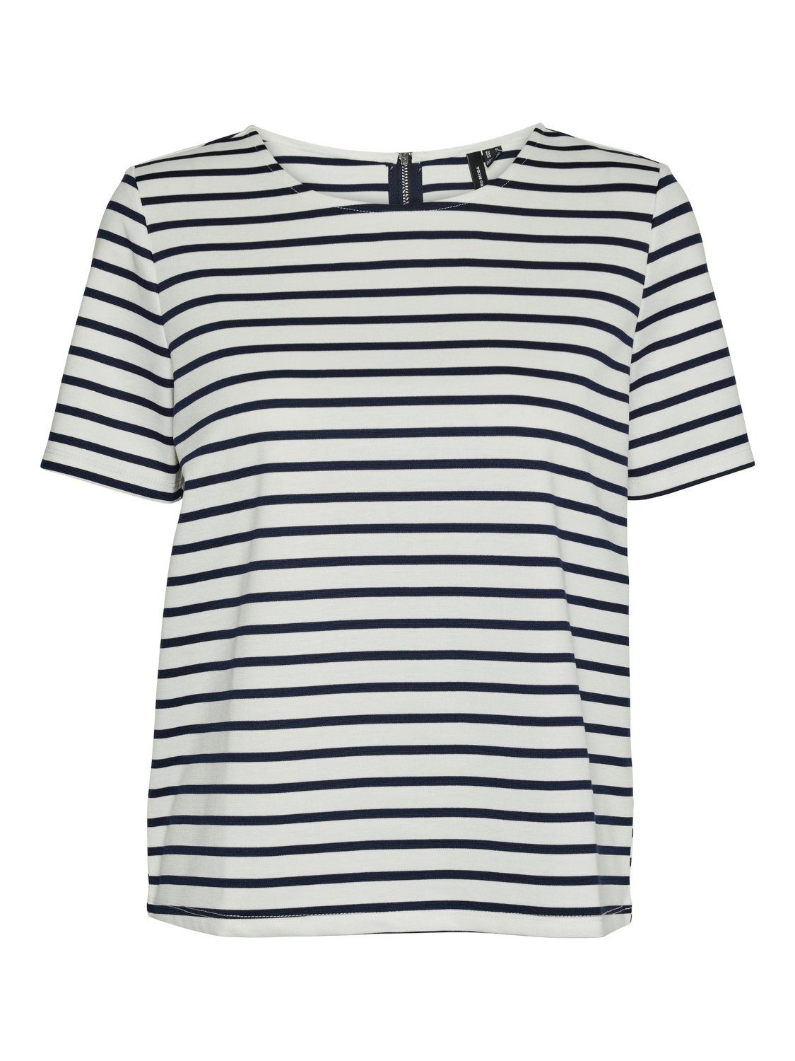 Vero Moda Shirt met ronde hals VMABBY SS ZIP TOP JRS NOOS