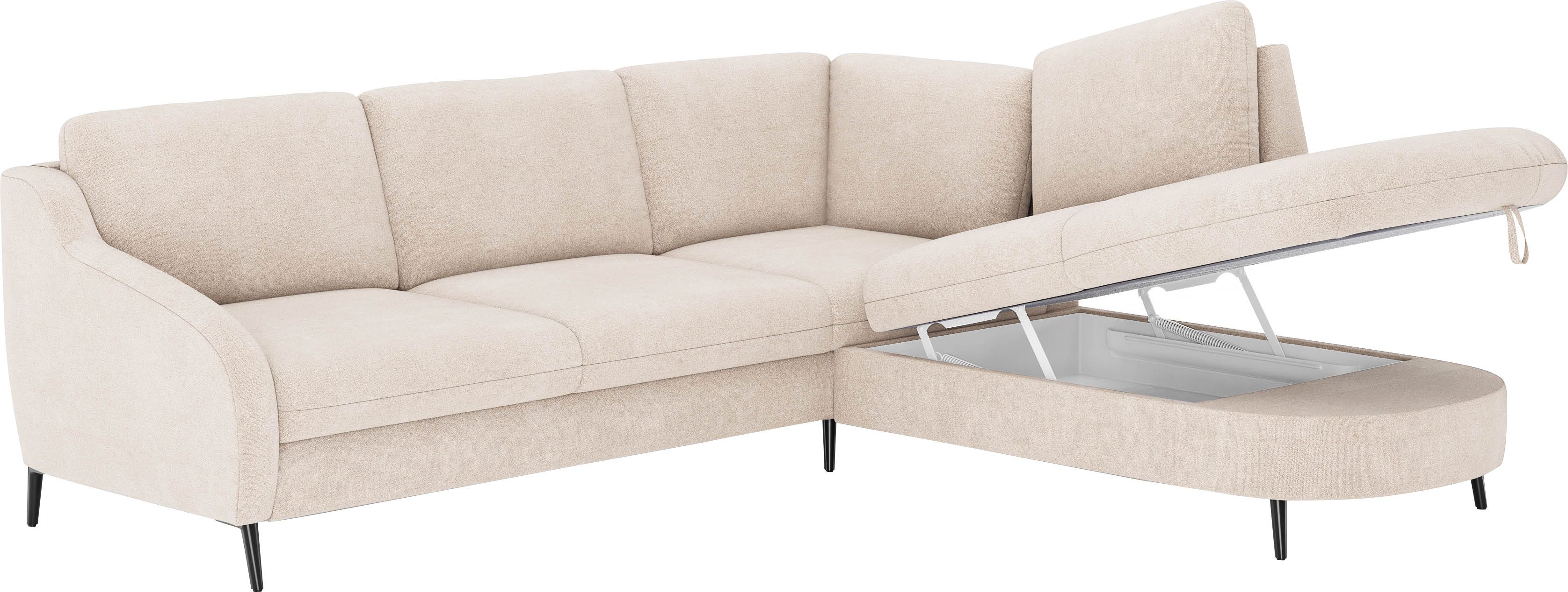 sit&more Hoekbank Soul L-vorm optioneel met bedfunctie en bedlade of lade