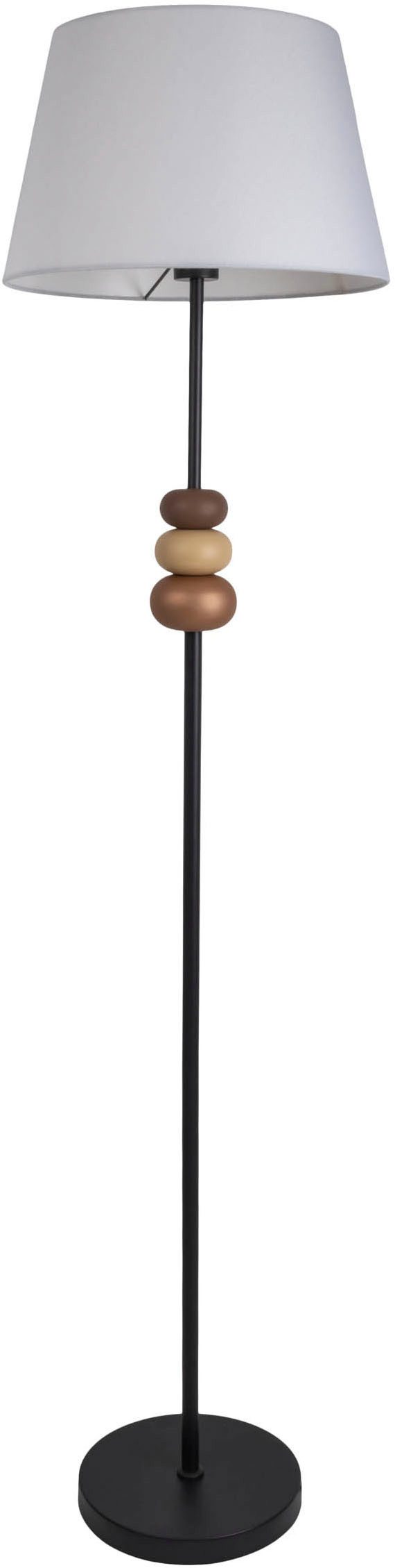näve Staande lamp Elina H: 155cm, stoffen kap wit, E27 max. 40W, snoer 180cm zwart (1 stuk)