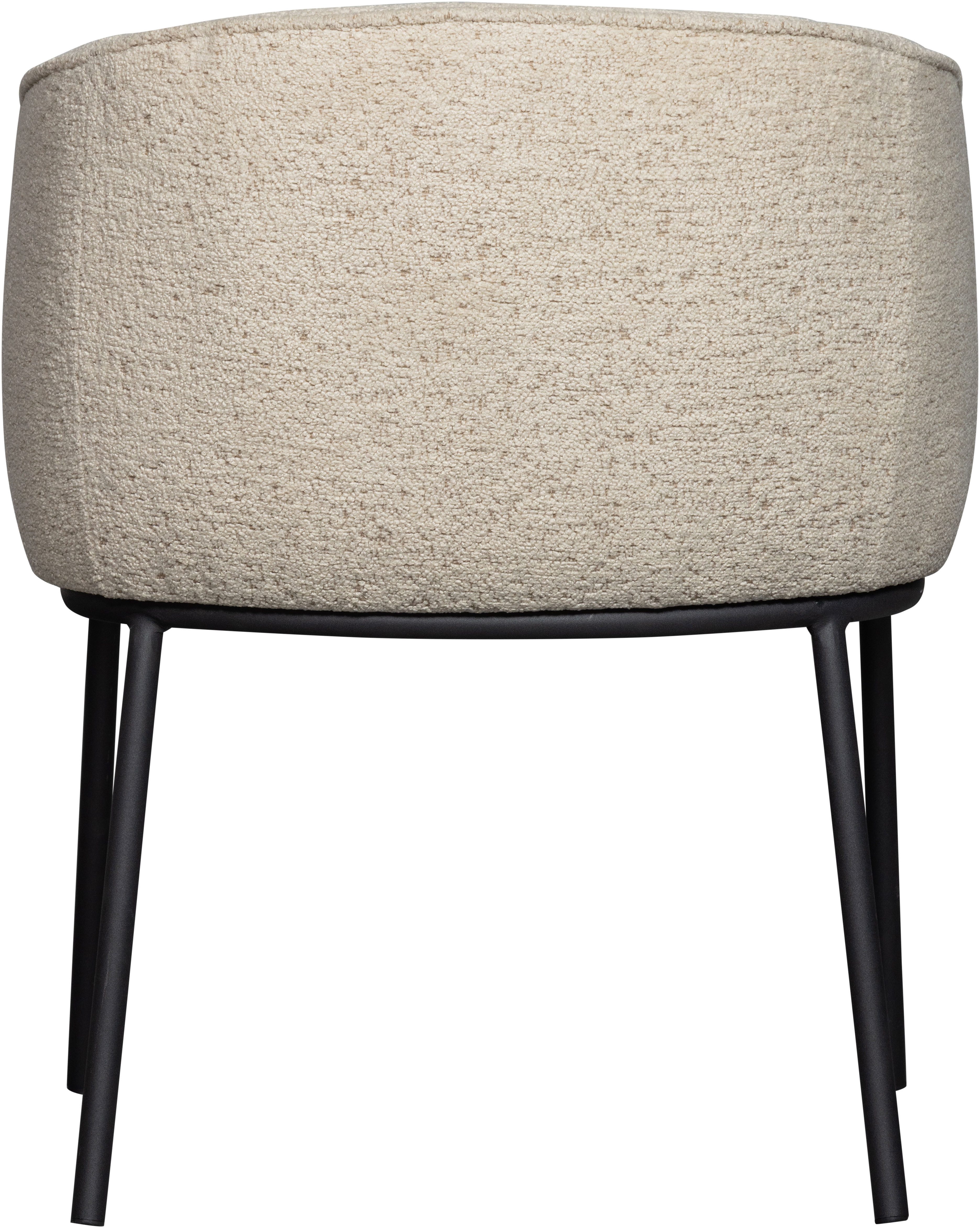 WOOOD Eetkamerstoel Leon met bouclé-stof, 4-poots onderstel, h 77 cm x b 61 cm