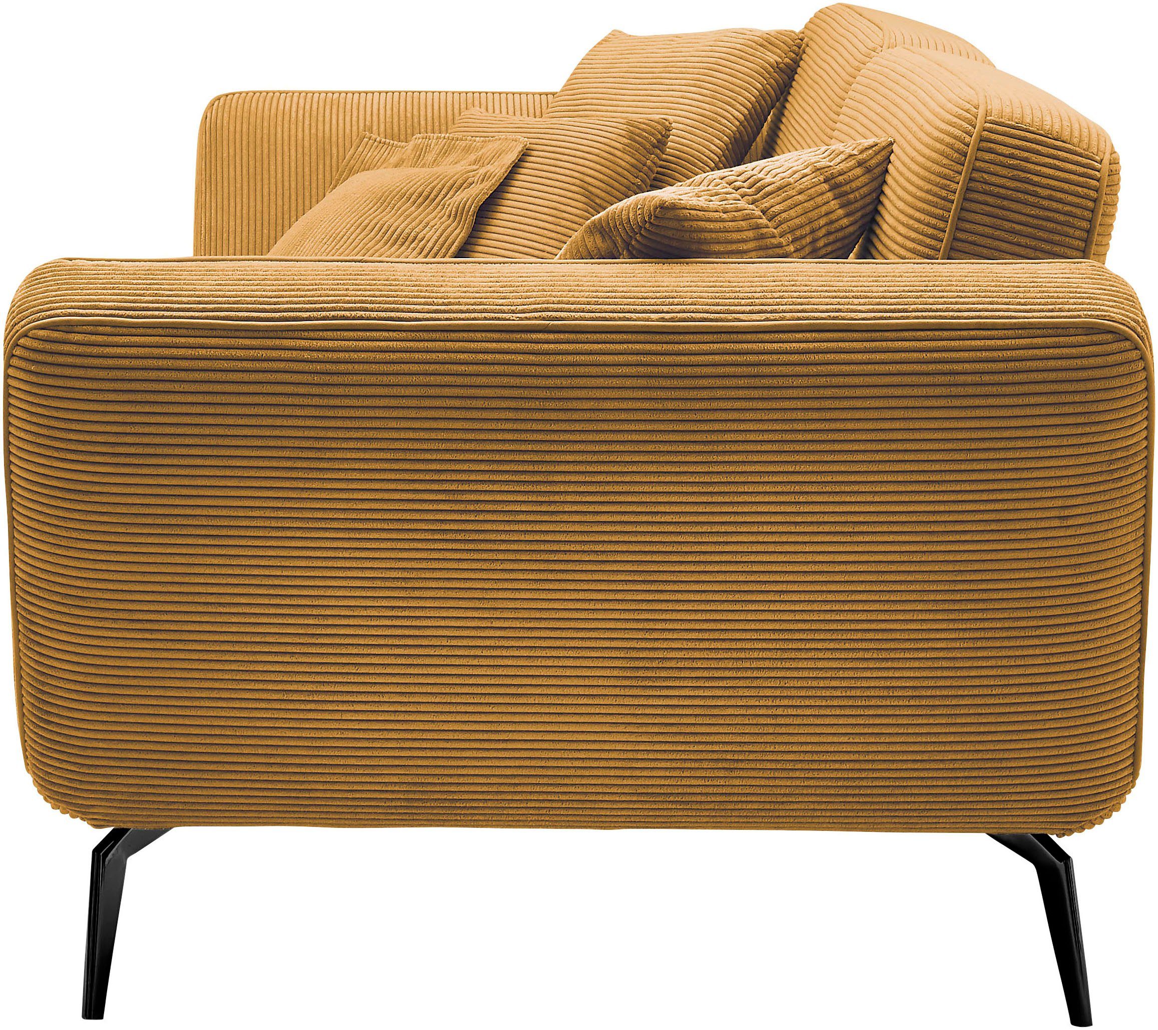 set one by Musterring Megabank SO 4500 Mega-sofa, mega comfortabel, hoogwaardig afgewerkt Voeten zwart mat, optioneel met hoofdsteun, breedte 260cm, in cord