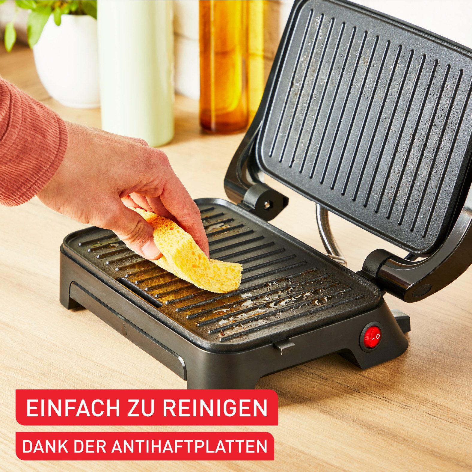 Tefal Contactgrill Inicio Compact, 2-in-1 Panini /Grill, antihaftbeschichtetete Platten