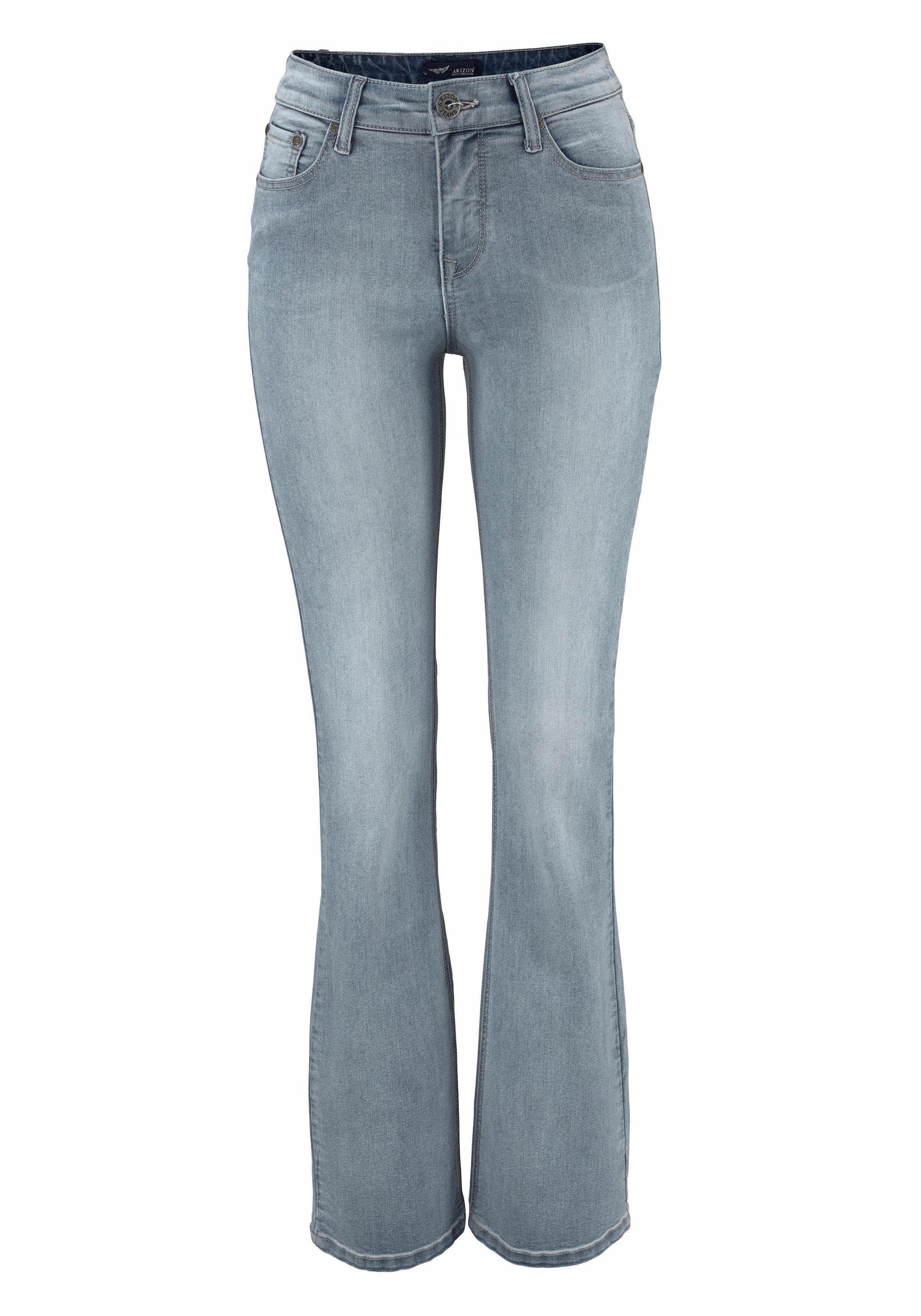 Arizona Bootcut jeans Shaping elastische pasvorm, bootcut-pasvorm, used-wassing, hoge taille