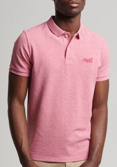 superdry mens classic pique polo shirt
