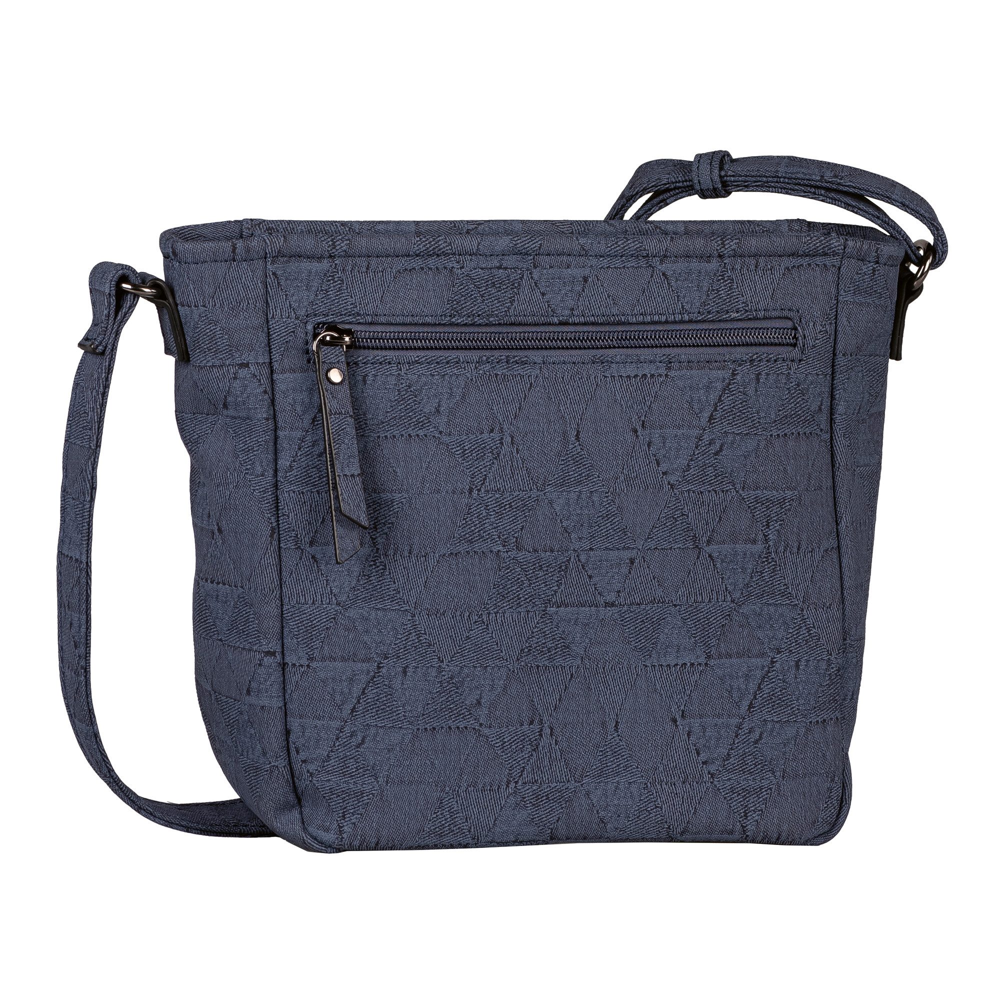 Tom Tailor Schoudertas Carrie van realistisch uitziend denim jacquard op zacht imitatieleer
