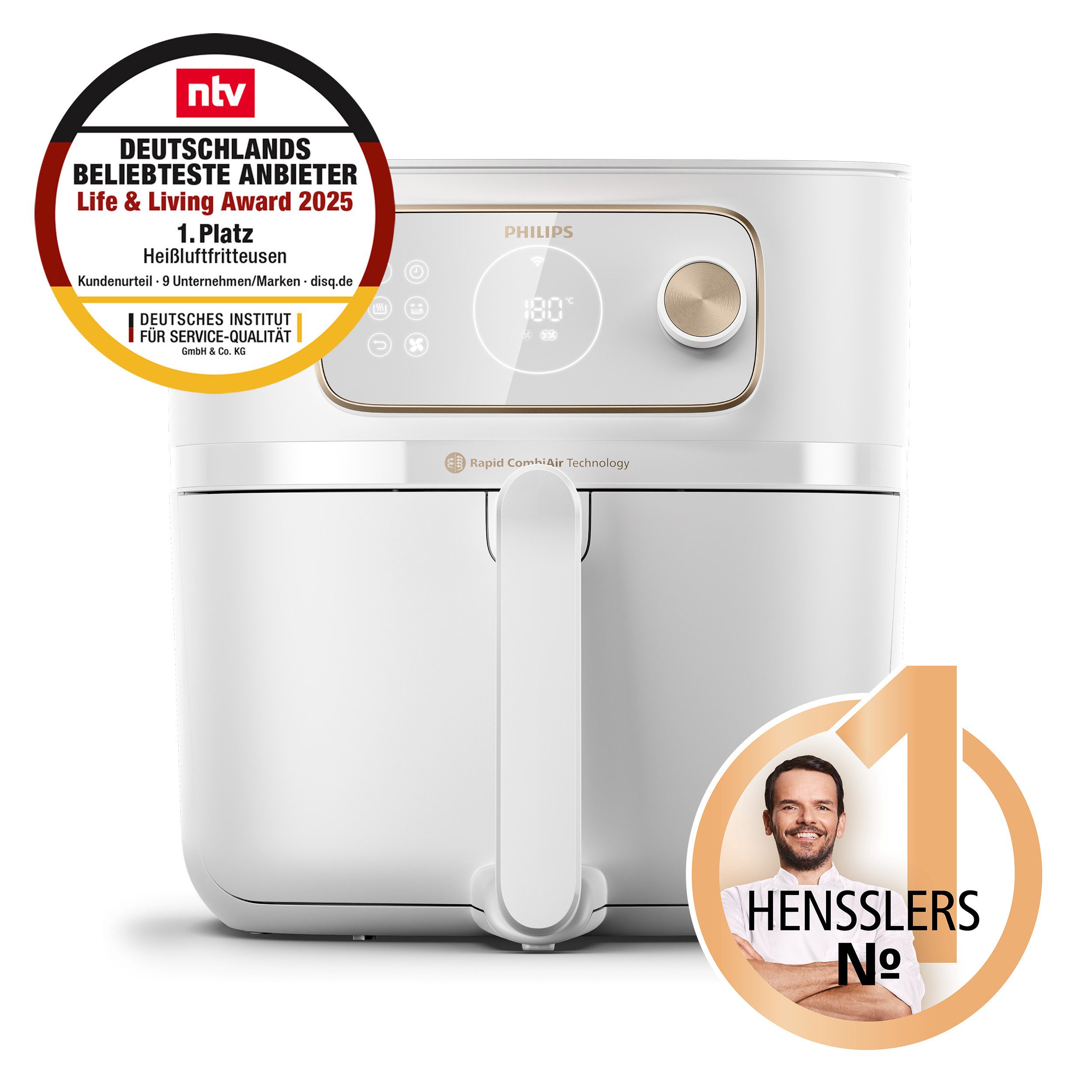 Philips Airfryer XXL Kombi HD9876/90, met 8,3 l, Rapid CombiAir technologie