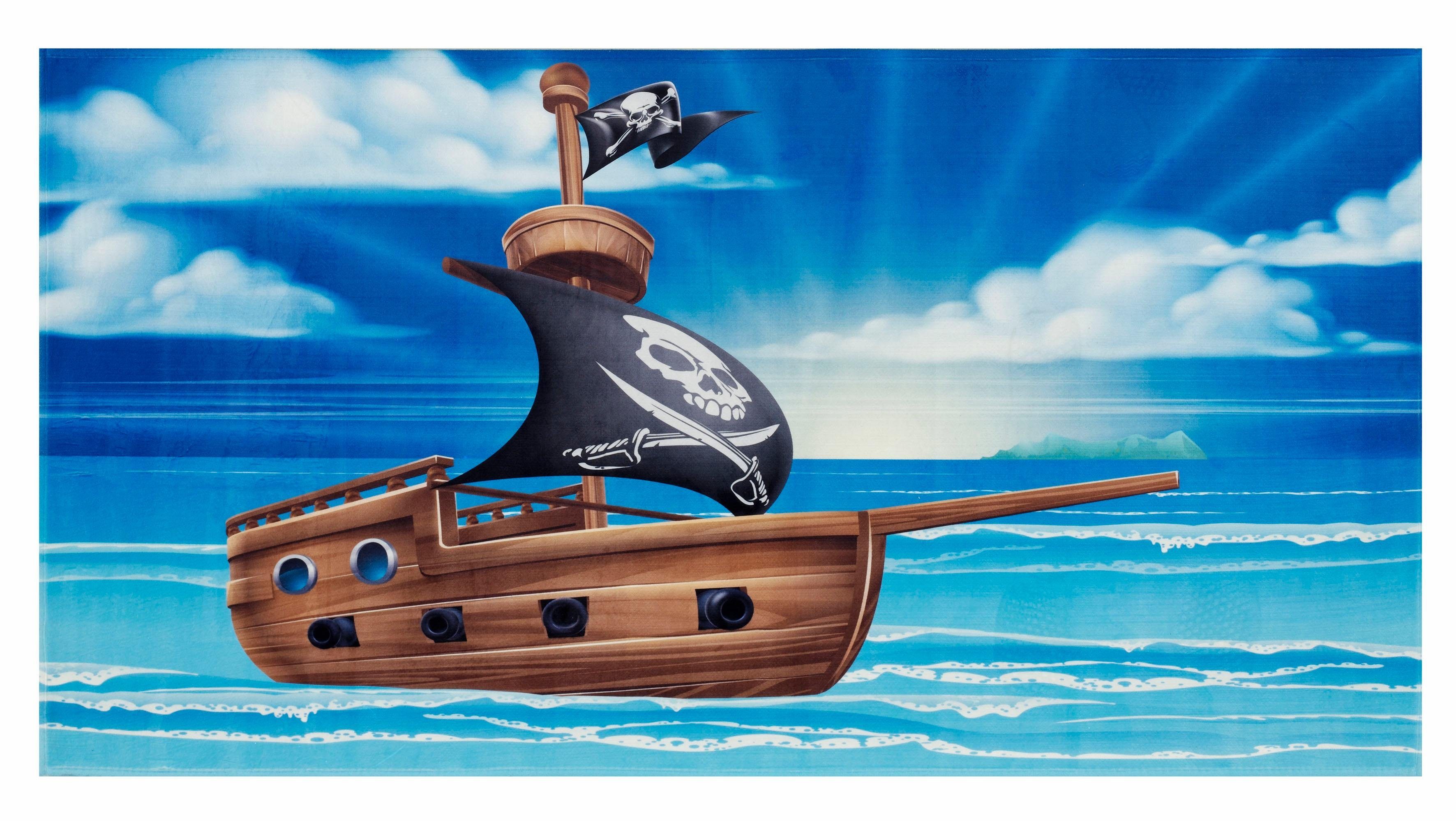 Böing Carpet Kindervloerkleed Lovely Kids 406 Motief piratenschip, kinderkamer
