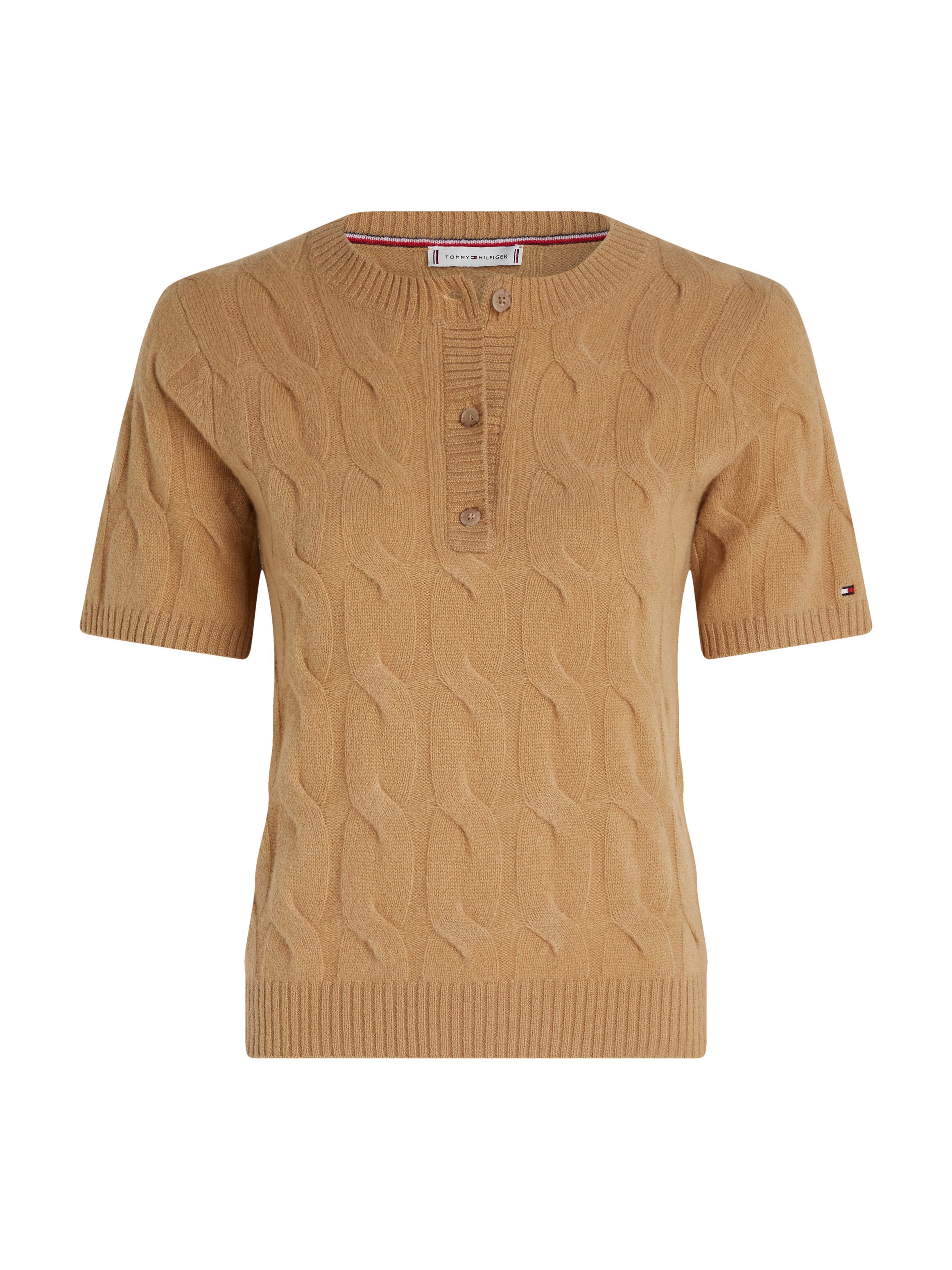 Tommy Hilfiger Gebreide trui SOFT WOOL CABLE SS HENLEY