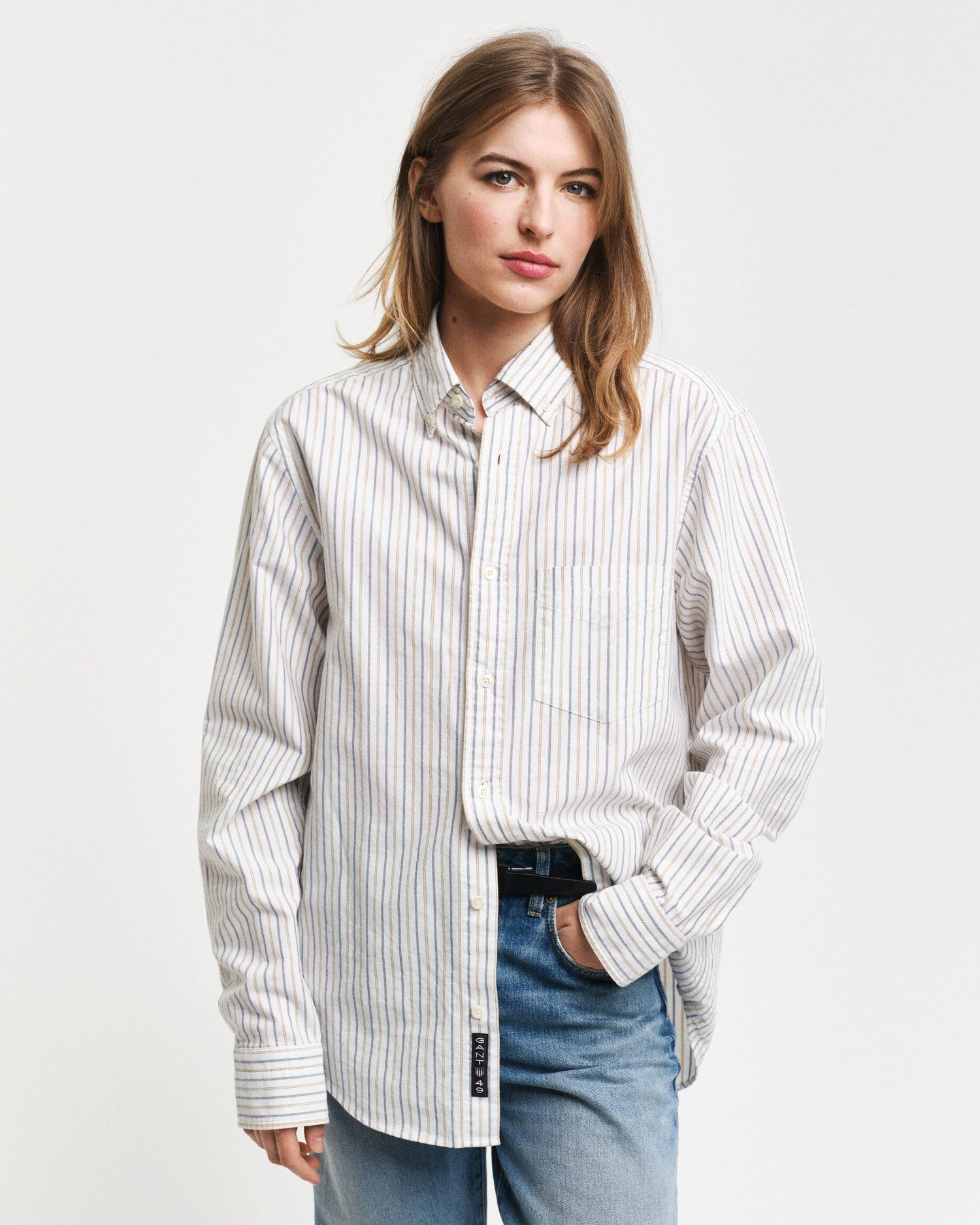 Gant Overhemd met lange mouwen REG OXFORD STRIPE SHIRT unisex in lichte oxford-kwaliteit