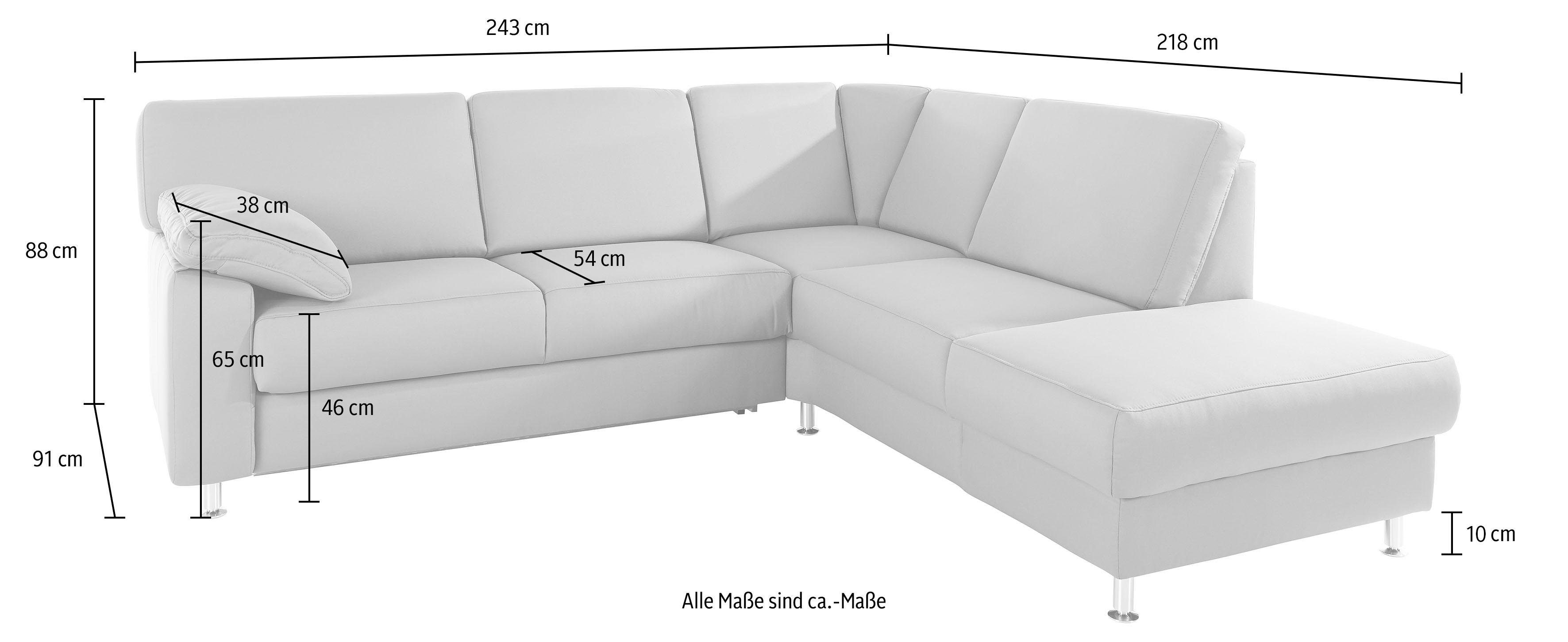 sit&more Hoekbank Belfort L-vorm naar keuze met uittrekzitting en bedkist