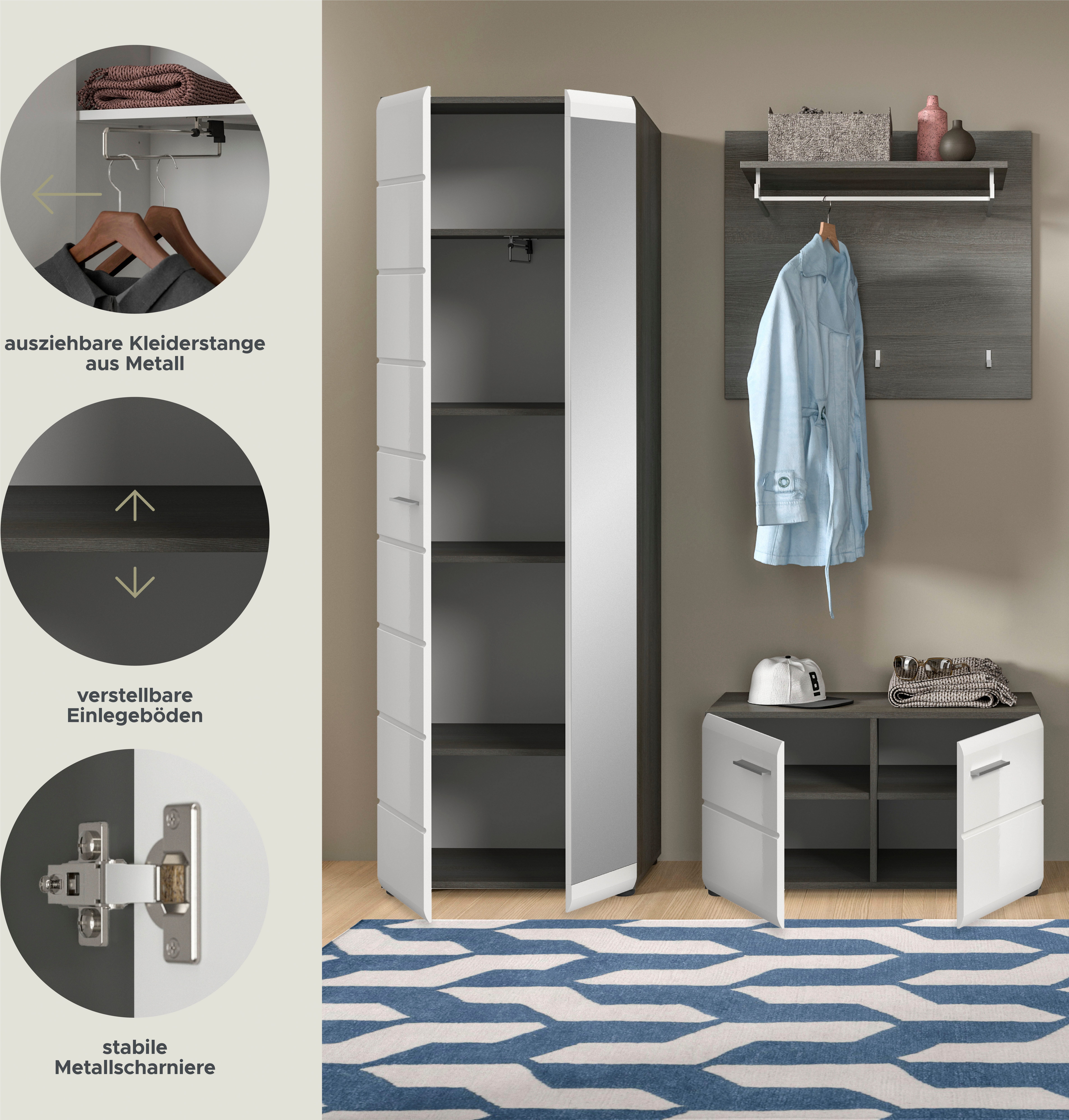 INOSIGN Halmeubelset Rumba, 3-delig, Breedte 155 cm, Hoogglans Front, bestaand uit: (3-delig)