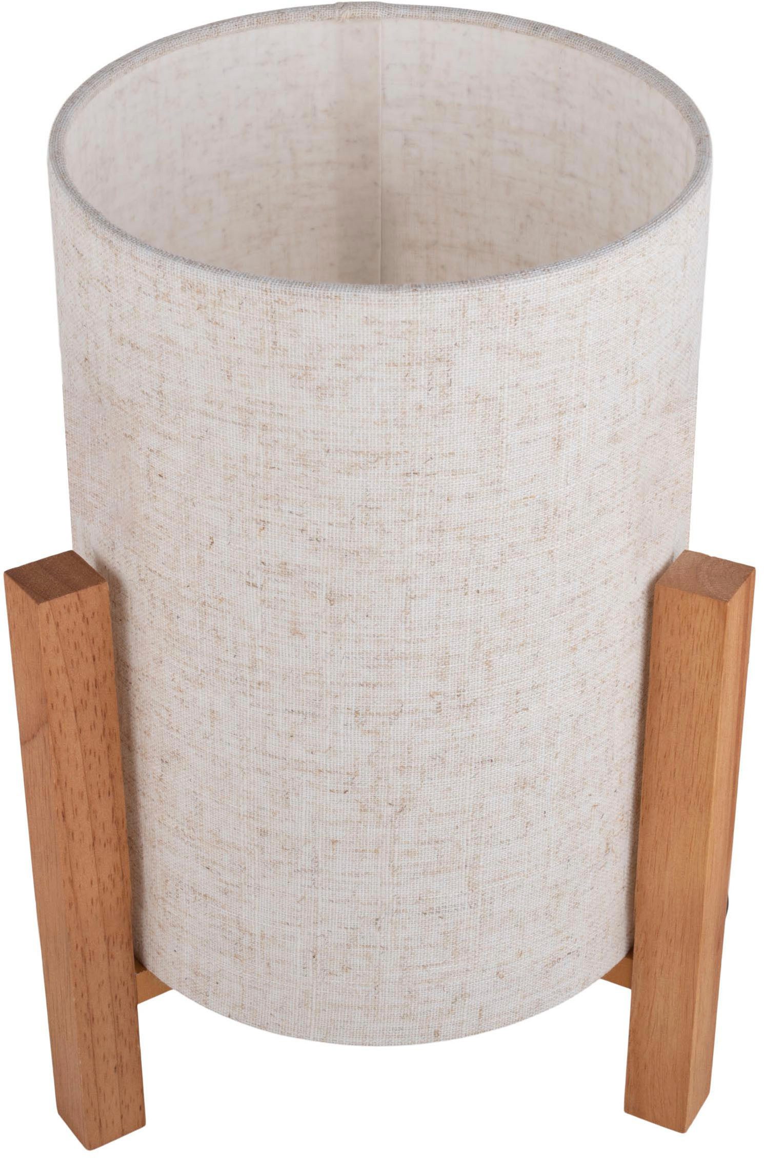 näve Tafellamp Matida 1xe27 excl., houten frame, textielkap natuur, h: ca. 52cm, d: ca. 22cm (1 stuk)
