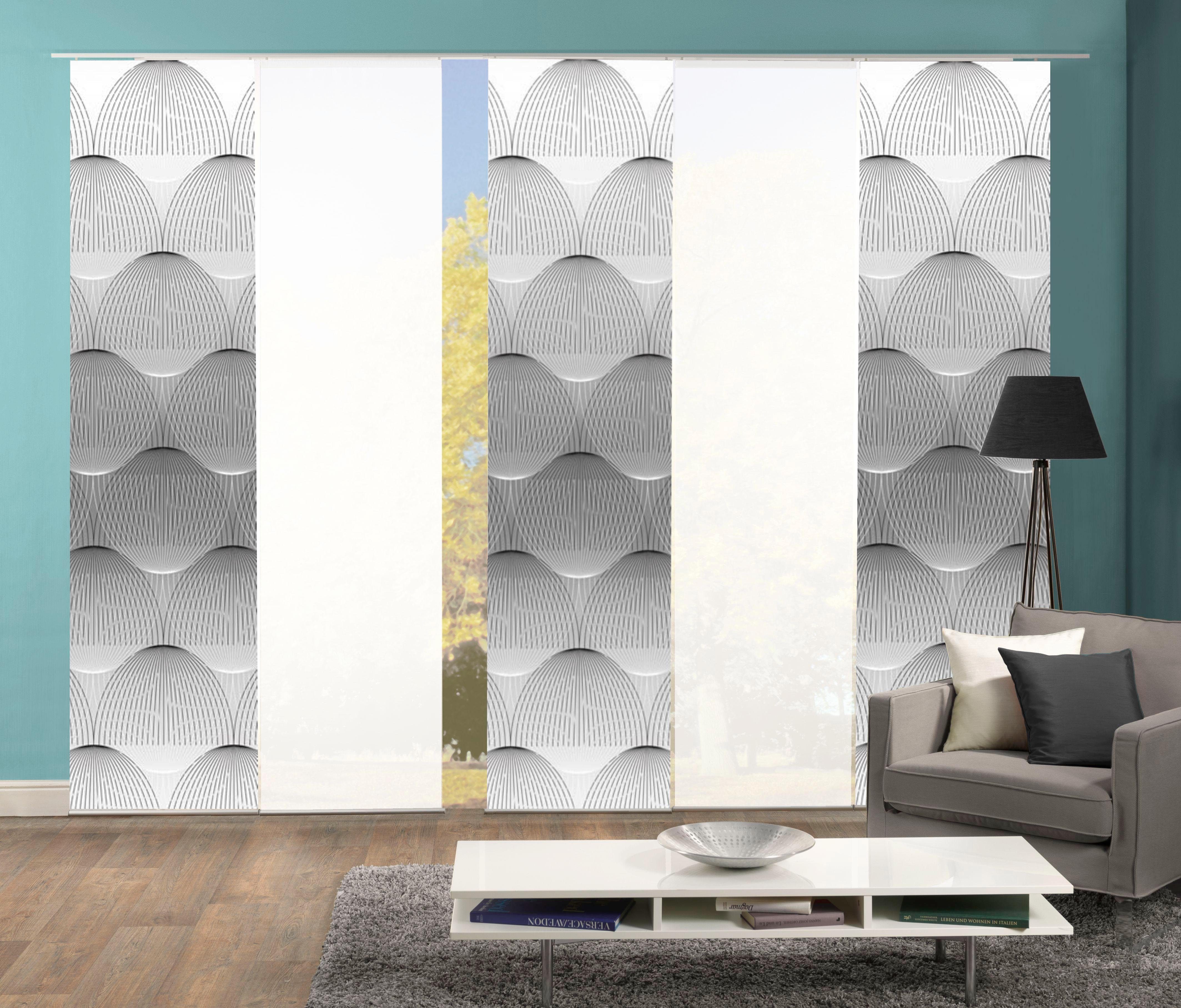 HOME WOHNIDEEN Paneelgordijn BENARIS HxB: 245x60, inclusief bevestigingsmateriaal (5 stuks)