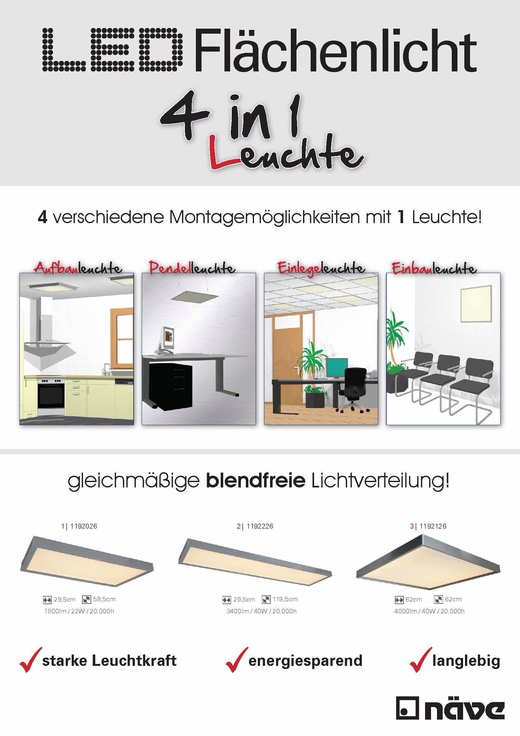 näve Ledscherm Diversity Energieklasse F, incl. frame, klemmen en kabelophanging