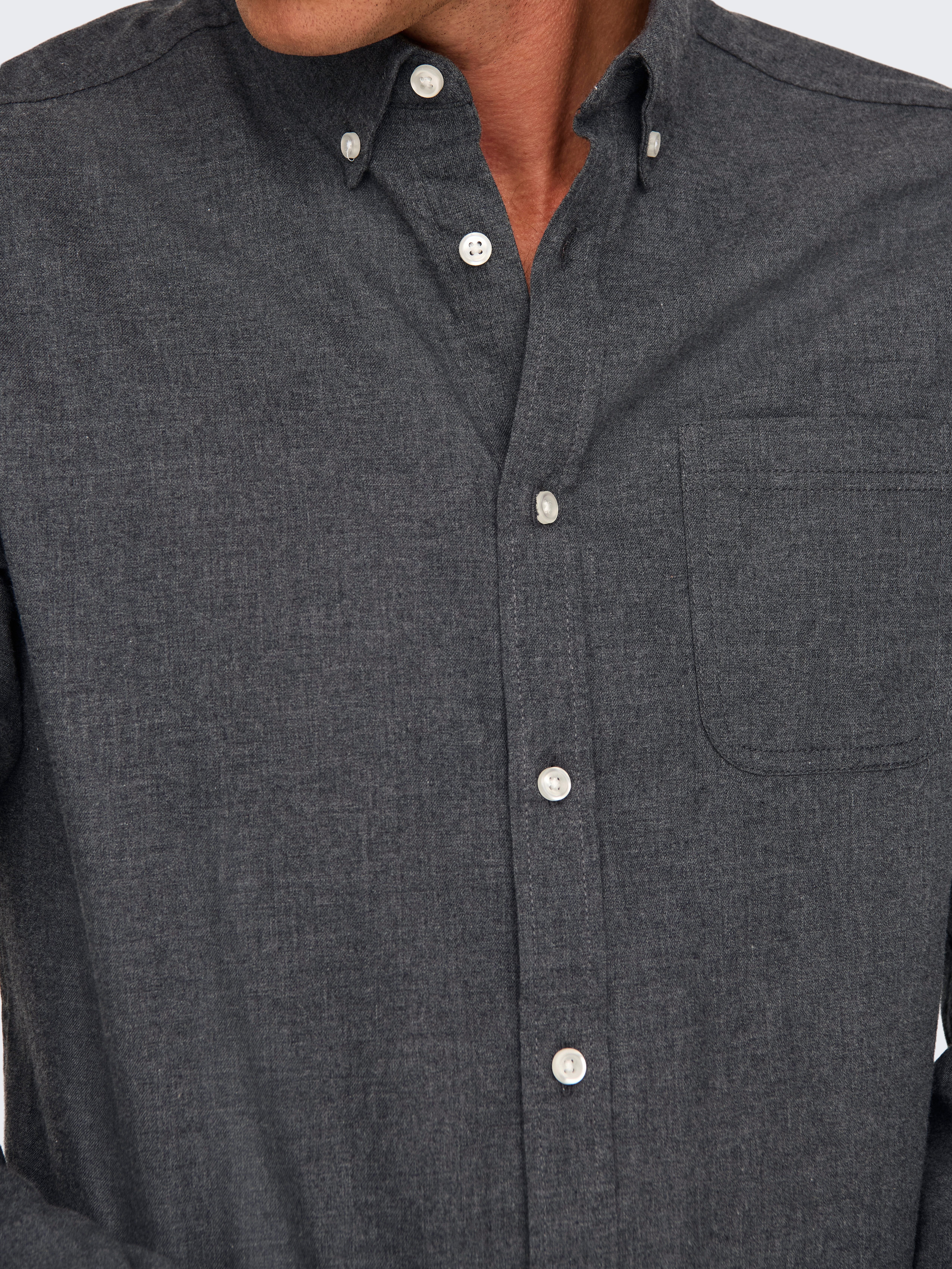 ONLY & SONS Overhemd met lange mouwen ONSROAD LIFE REG MELANGE LS SHIRT NOOS