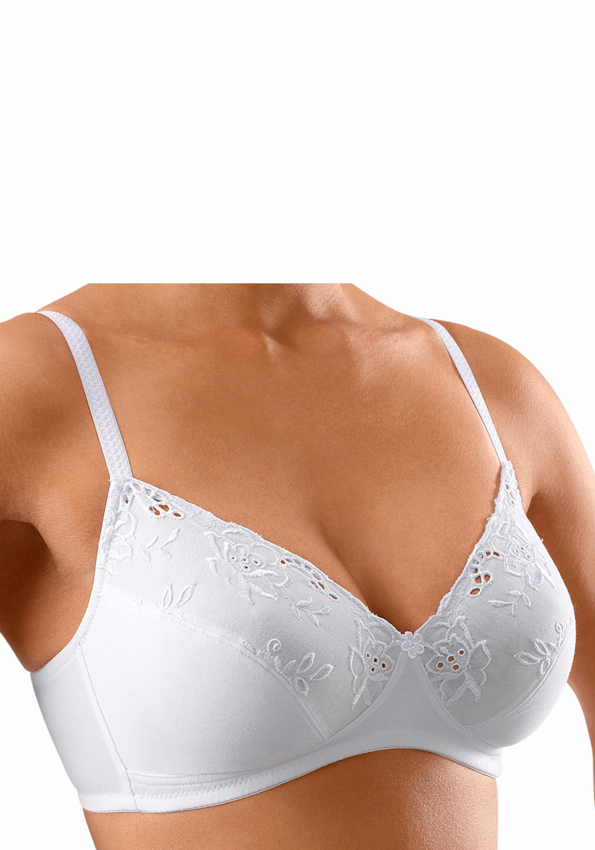 Petite fleur Soft-bh zonder beugels, met mooi katoenen borduursel (Set van 2)