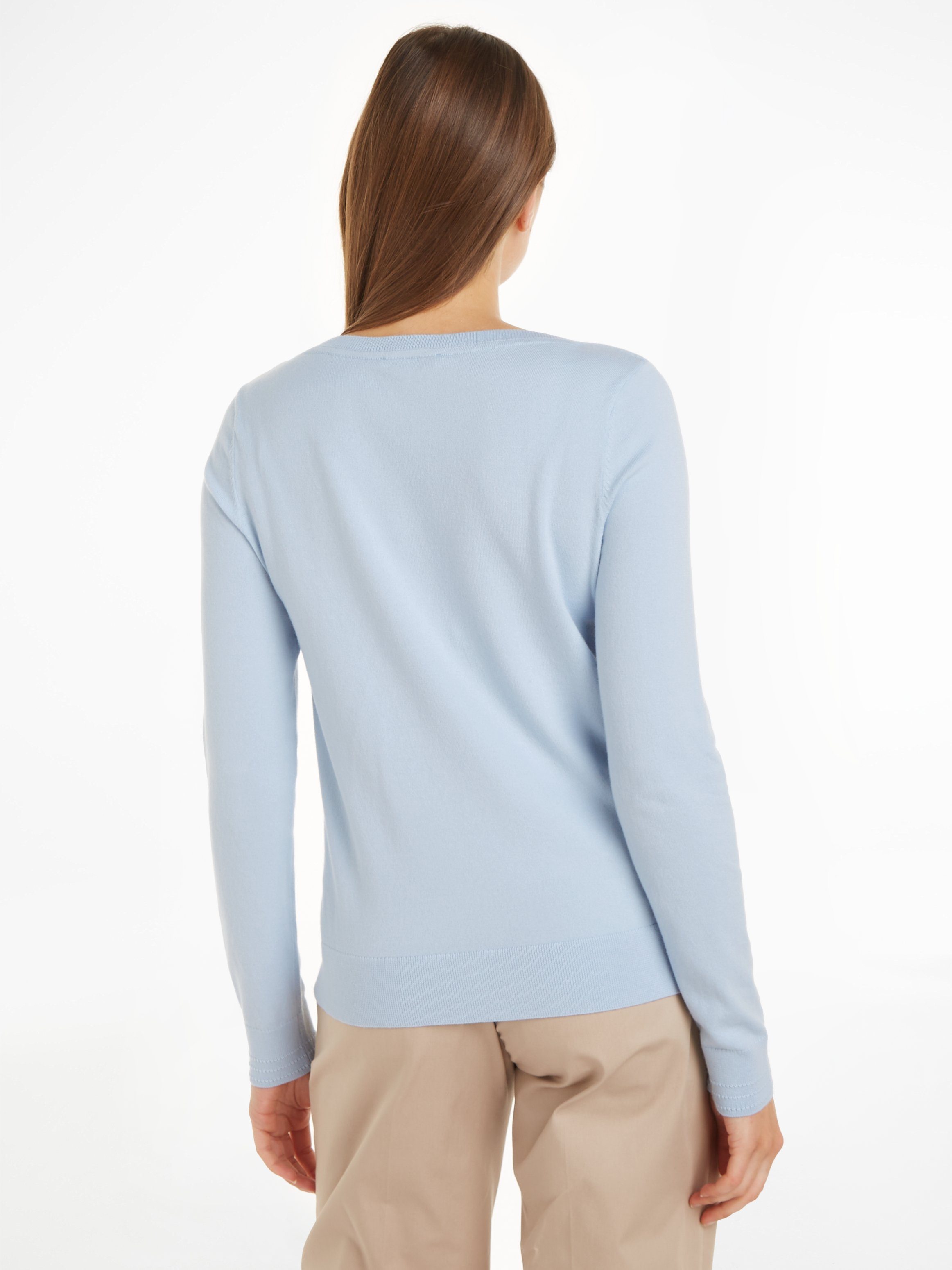 Tommy Hilfiger Gebreide trui CO JERSEY STITCH BOAT-NK SWEATER met -merklabel op de mouw