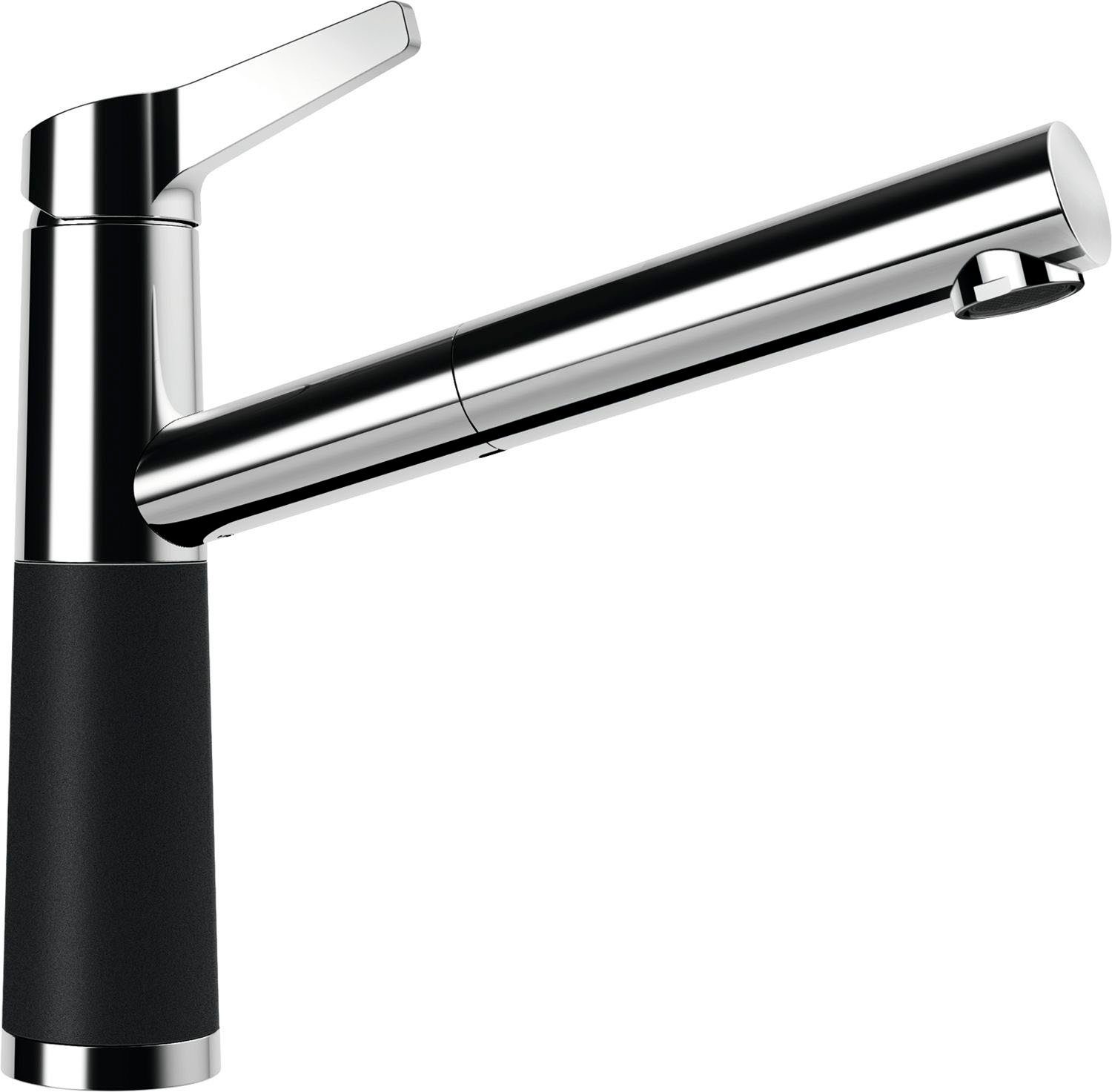 Schock Keukenkraan SC-510 SB ND Lagedruk, uitschuifbaar, terugstroombeveiliging, draaibereik 120° keukenkranen zwart