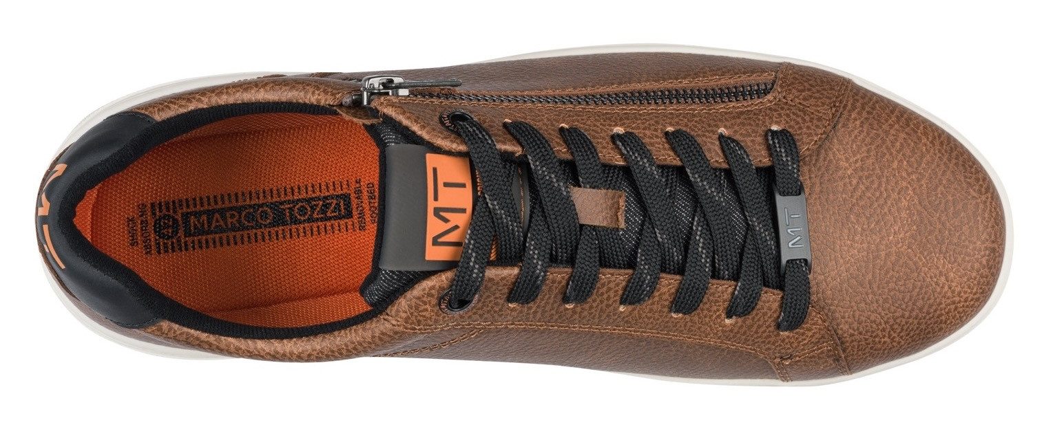 Marco Tozzi Sneakers , vrijetijdsschoen, halfschoen, veterschoen met zijlogo-debossing
