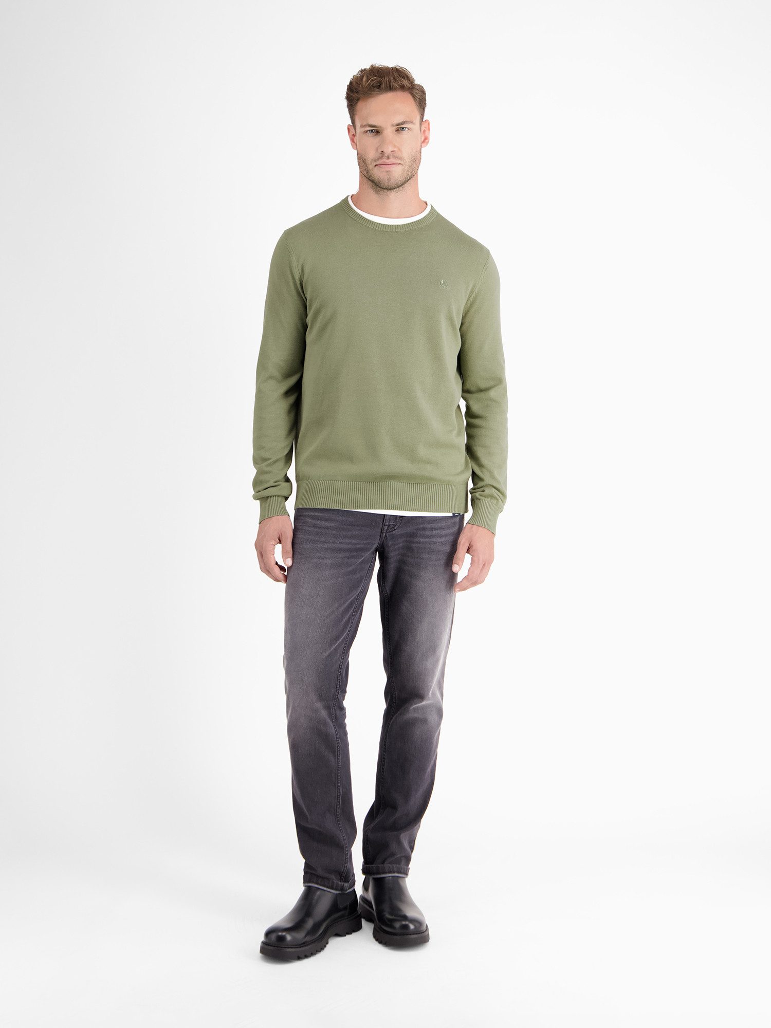 Lerros Gebreide trui LERROS crewneck gebreide pullover