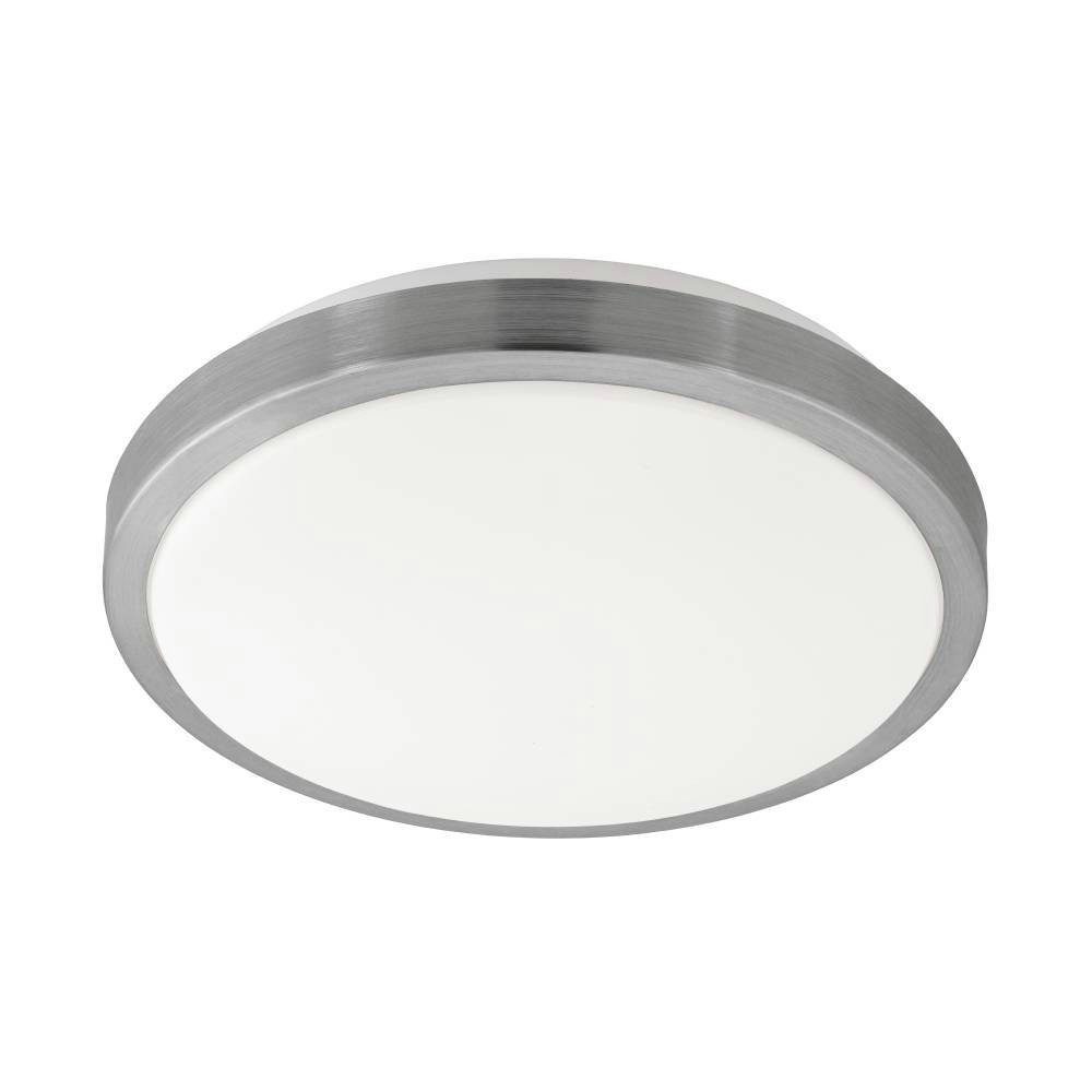 EGLO Led-plafondlamp COMPETA 1 plafondlamp, wit, nikkel-mat, rond, woonkamerlamp Plafondlamp, staal en kunststof, nikkel mat, wit, Ø: 32,5 cm (1 stuk)