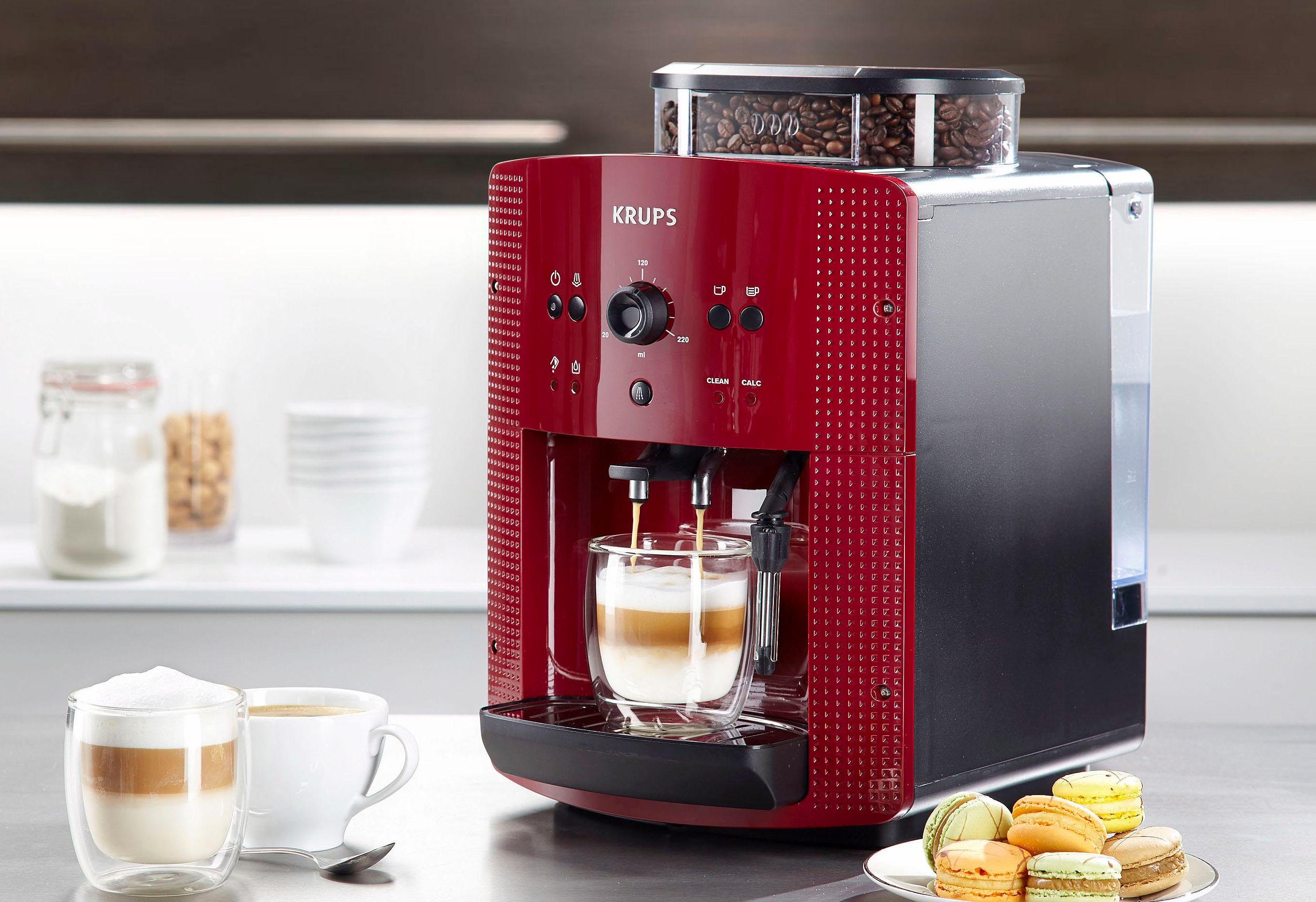 Krups Volautomatisch koffiezetapparaat EA8107 Arabica, 2-kopjesfunctie, handmatige stoomtuit, 2 voorgeprogrammeerde koffiesterkten