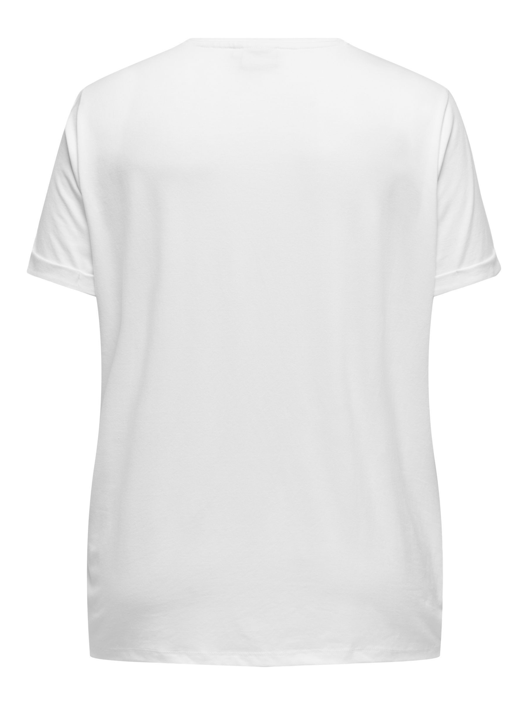 ONLY CARMAKOMA Shirt met korte mouwen CARMOSTER S/S FOLD UP TOP JRS NOOS