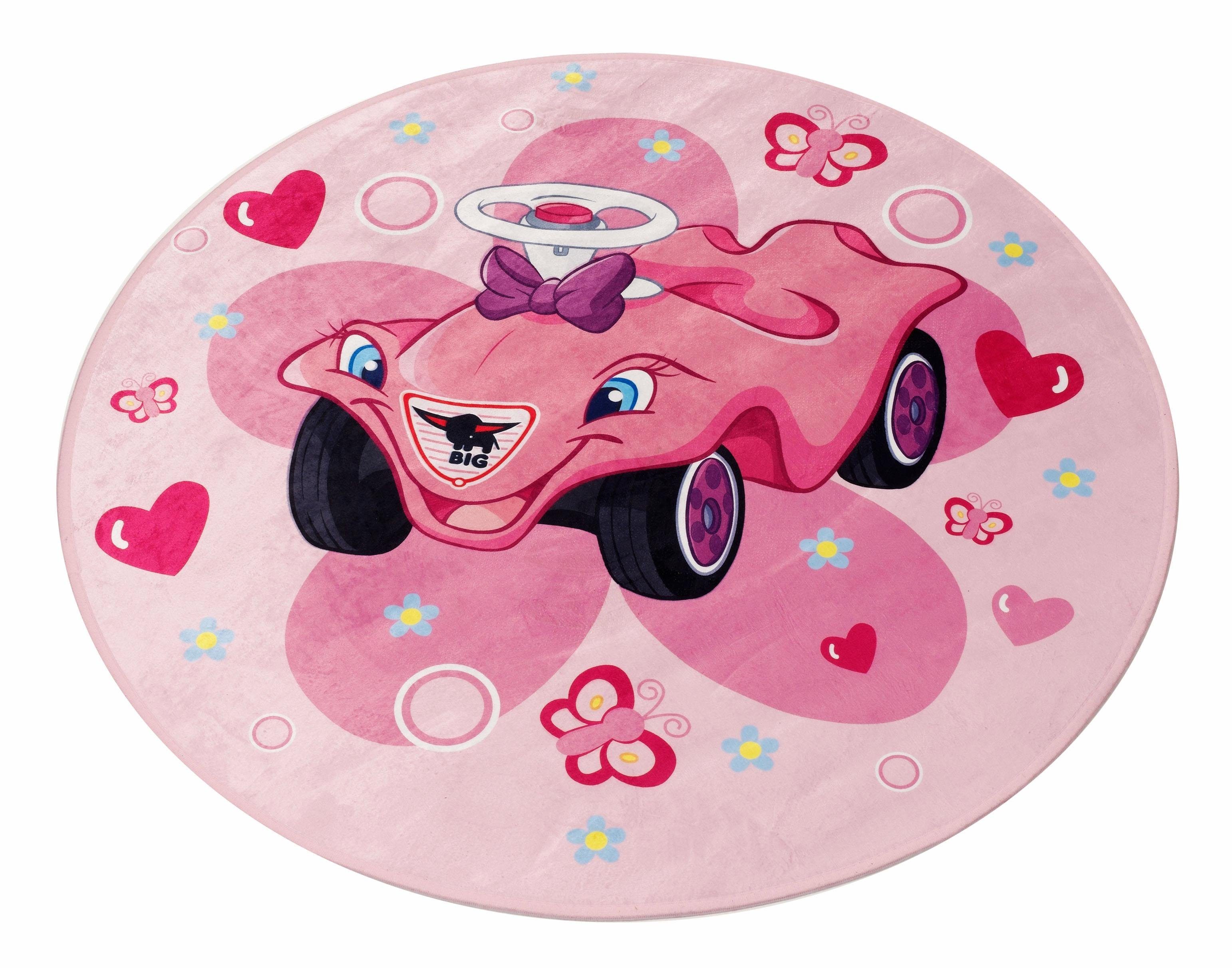 Vloerkleed voor de kinderkamer, Bobby Car 101, Bobby Car, rond, hoogte 6 mm, print