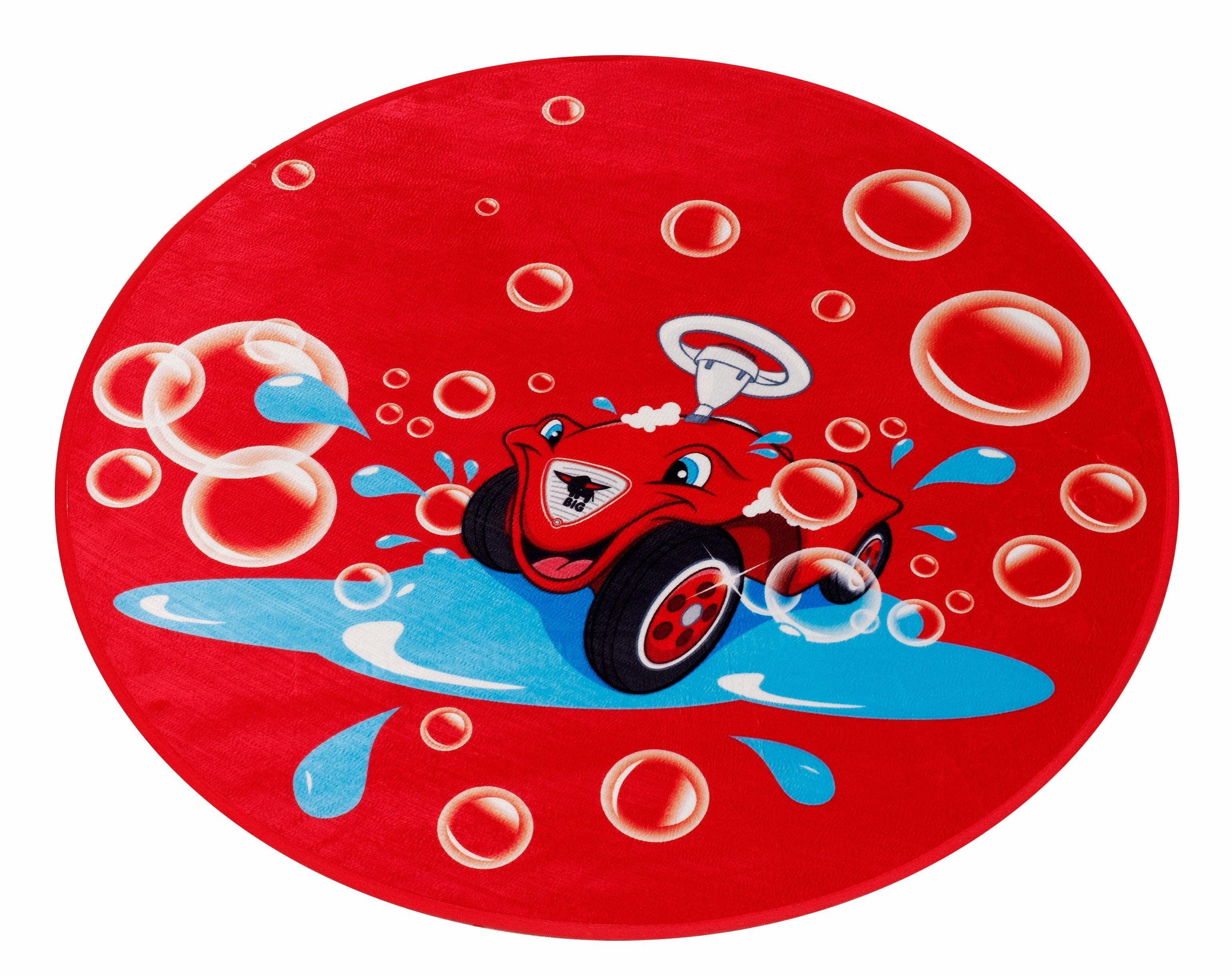 Vloerkleed voor de kinderkamer, »Bobby Car103«, Bobby Car, rond, hoogte 6 mm, print