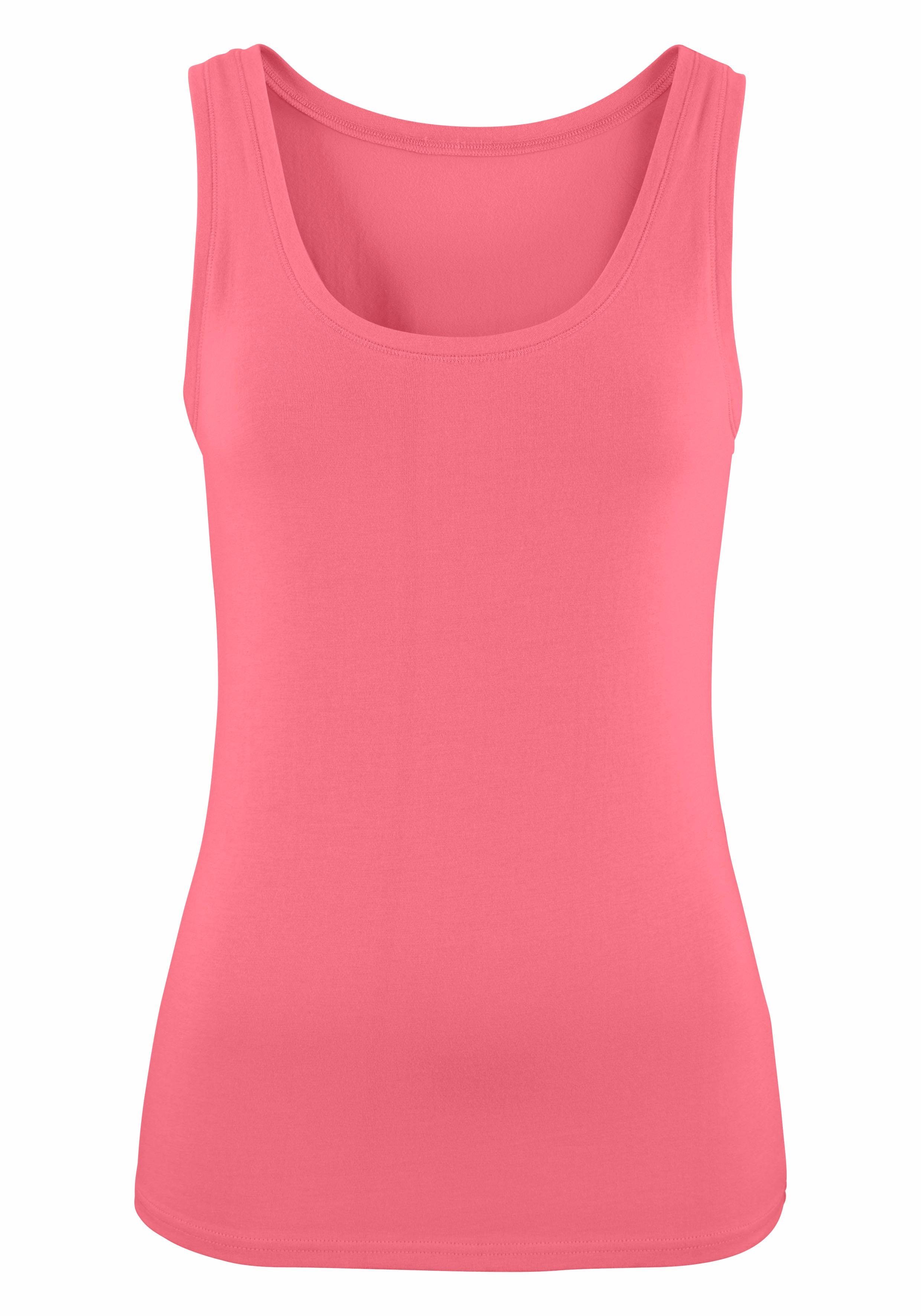 Vivance Tanktop Elastische katoenkwaliteit gemaakt van elastische katoenen stof, strandtop (Set van 2)