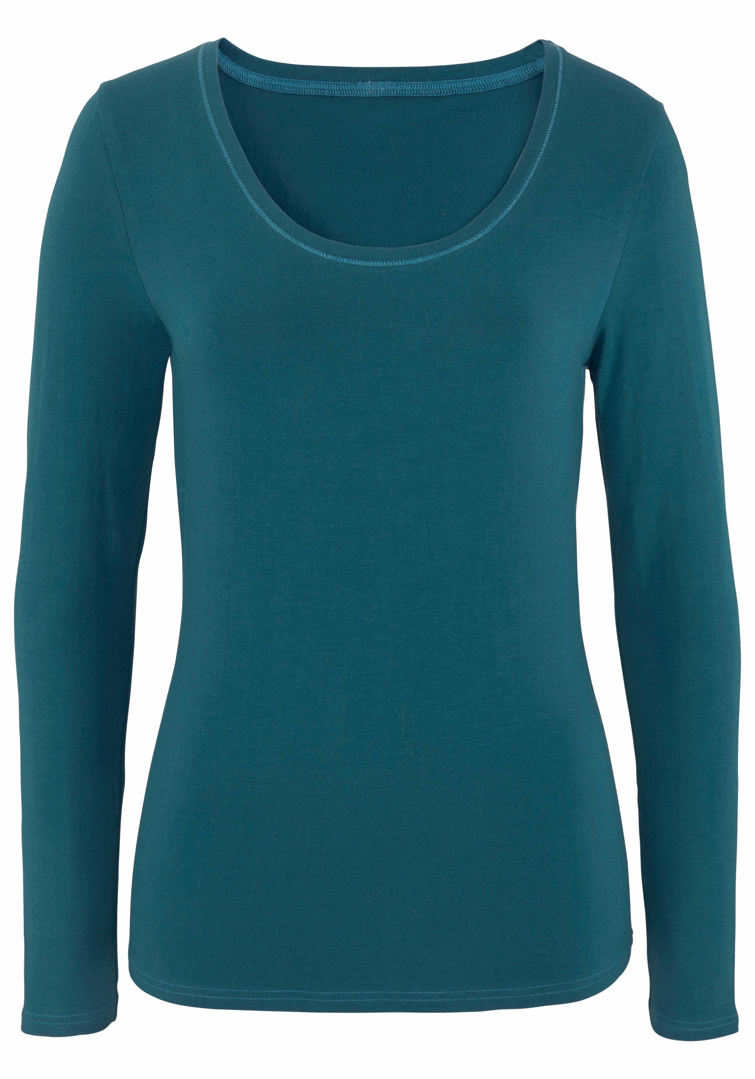Vivance Shirt met lange mouwen Elastische katoenkwaliteit (Set van 2)