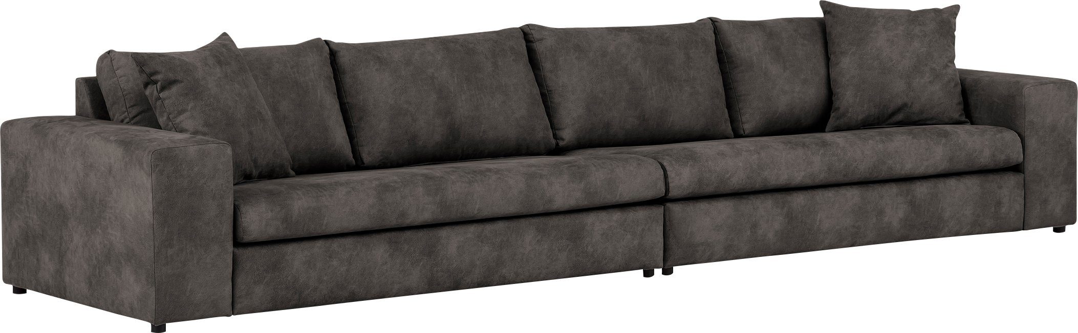 andas 4-zitsbank SLEETLAND XXL in fluweel of vintage lederlook